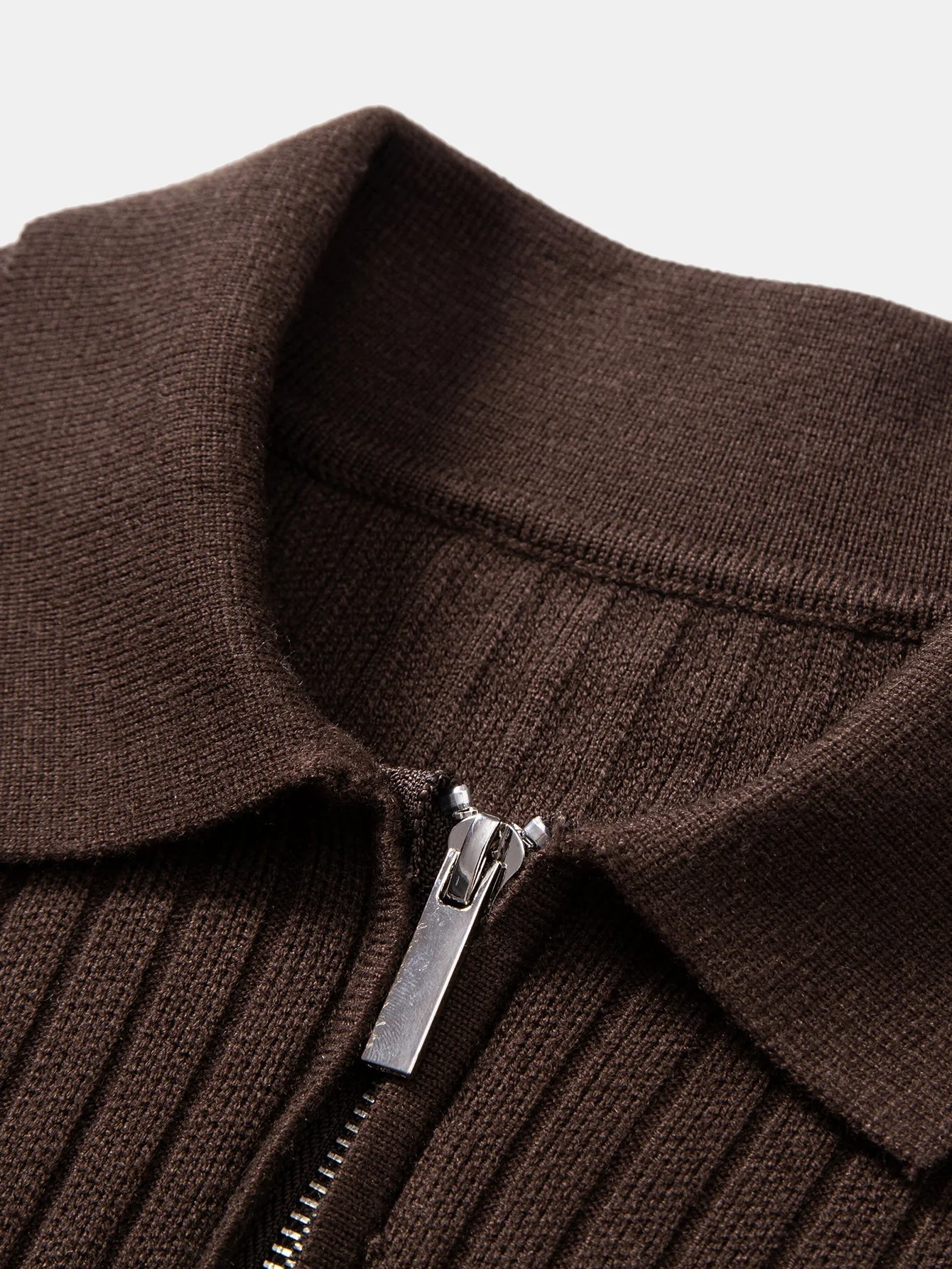 Aldemir® | Stripe Zip Knit Ribbed Polo Shirt - Image 14