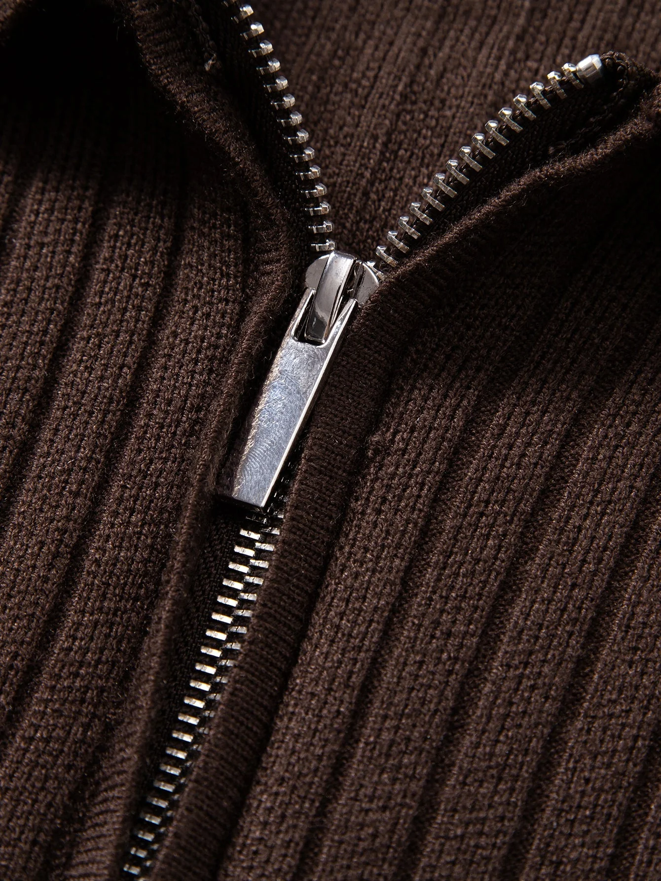 Aldemir® | Stripe Zip Knit Ribbed Polo Shirt - Image 2