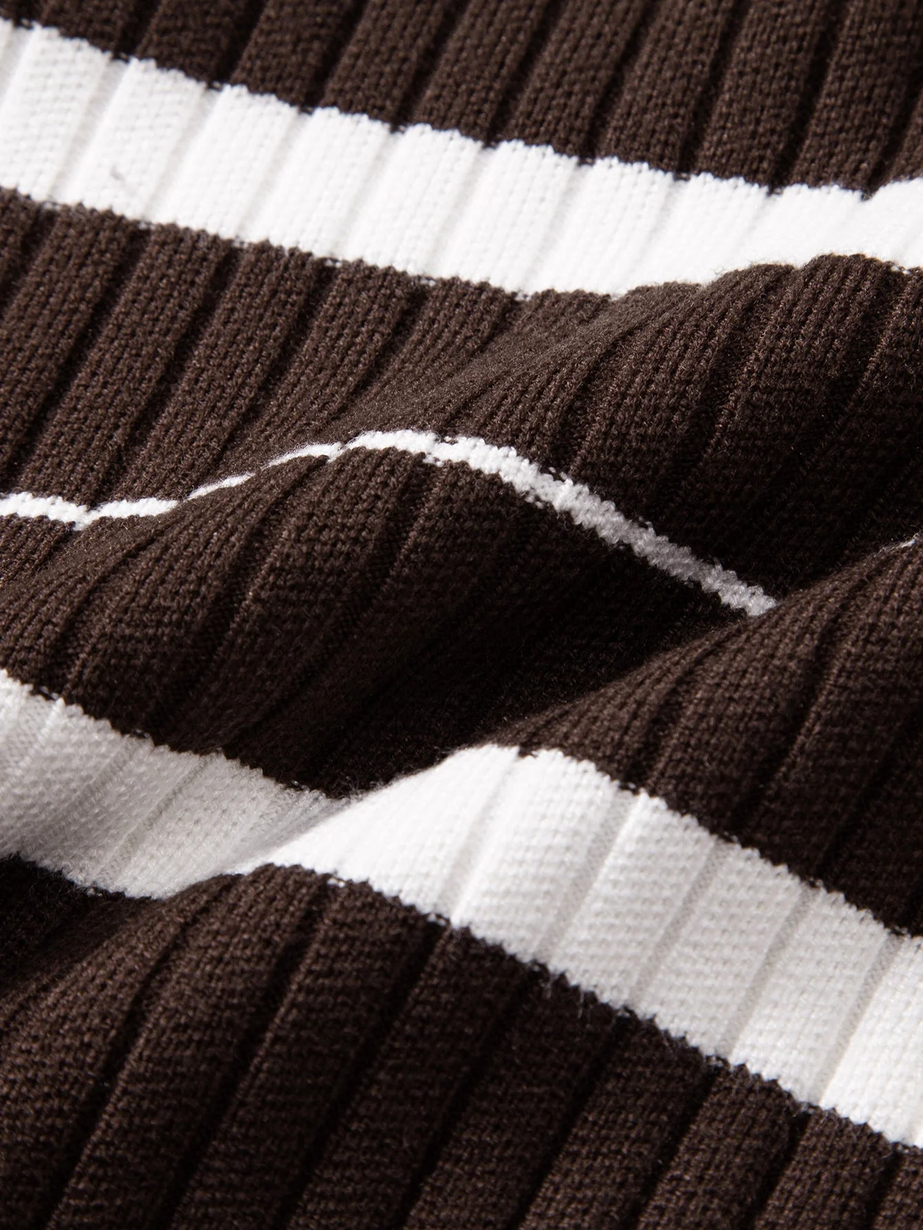 Aldemir® | Stripe Zip Knit Ribbed Polo Shirt - Image 4