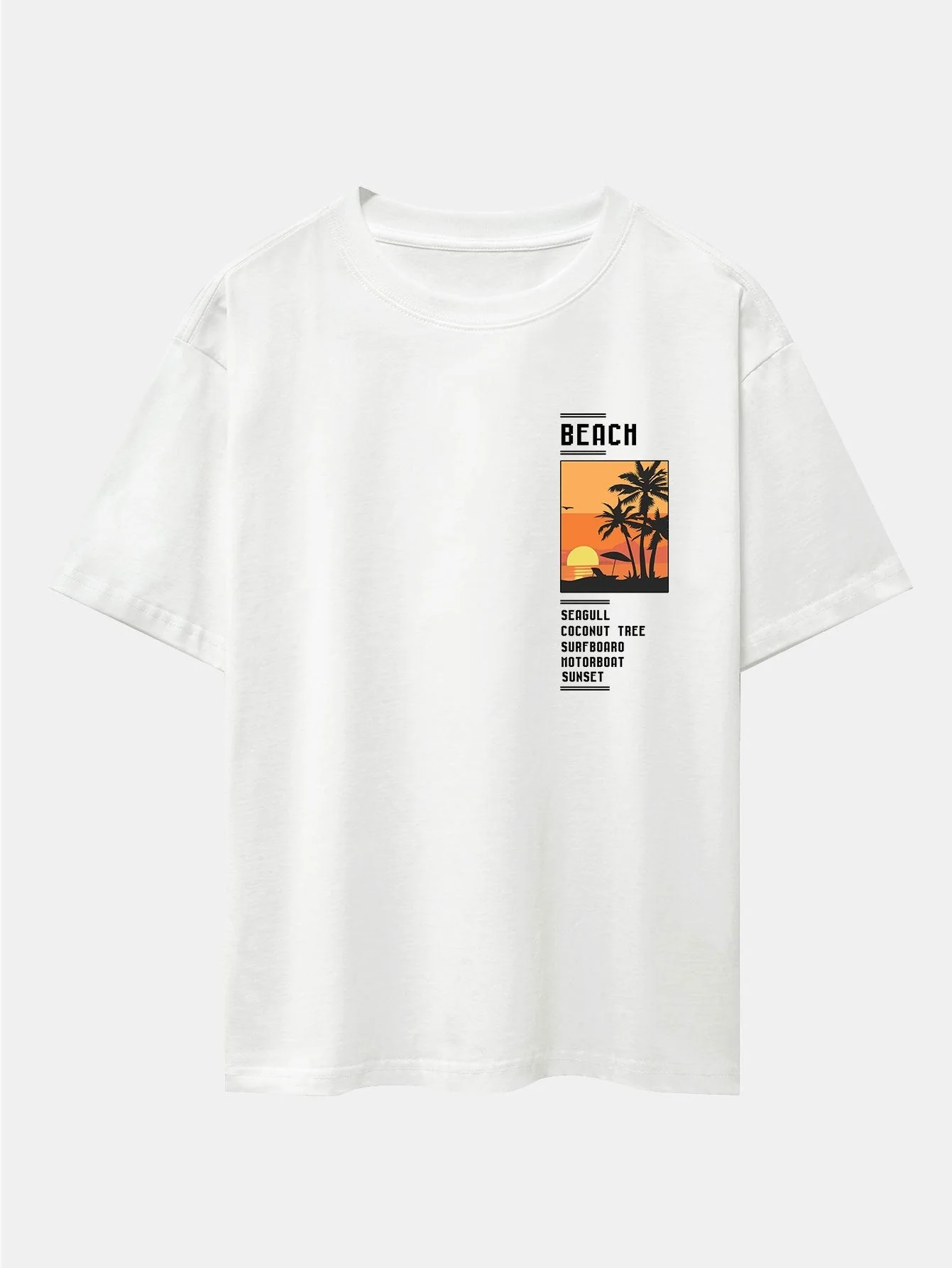 Aldo® | Beach Scenery Slogan Print Drop Shoulder Oversize T-Shirt - Image 4