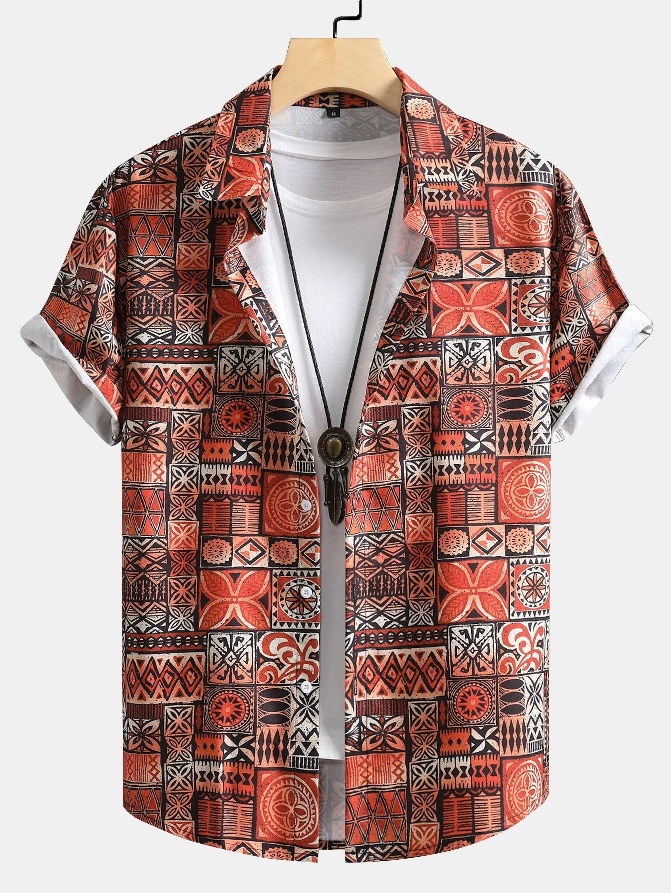 Aldo® | Tile Patchwork Print Button Up Shirt - Image 3