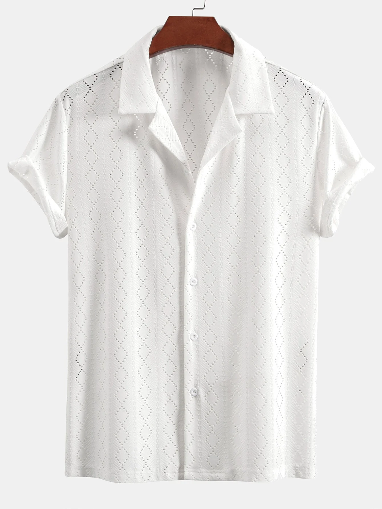 Aldous® | Muscle Fit Diamond Texture Cuban Shirt - Image 3
