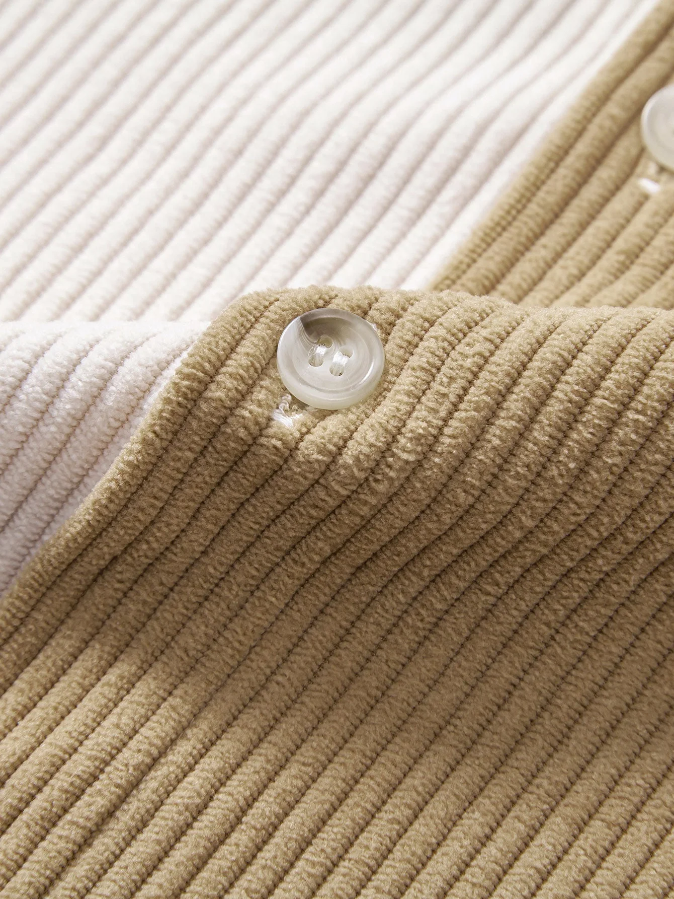 Aldus® | Colorblock Button Up Corduroy Shirt - Image 5