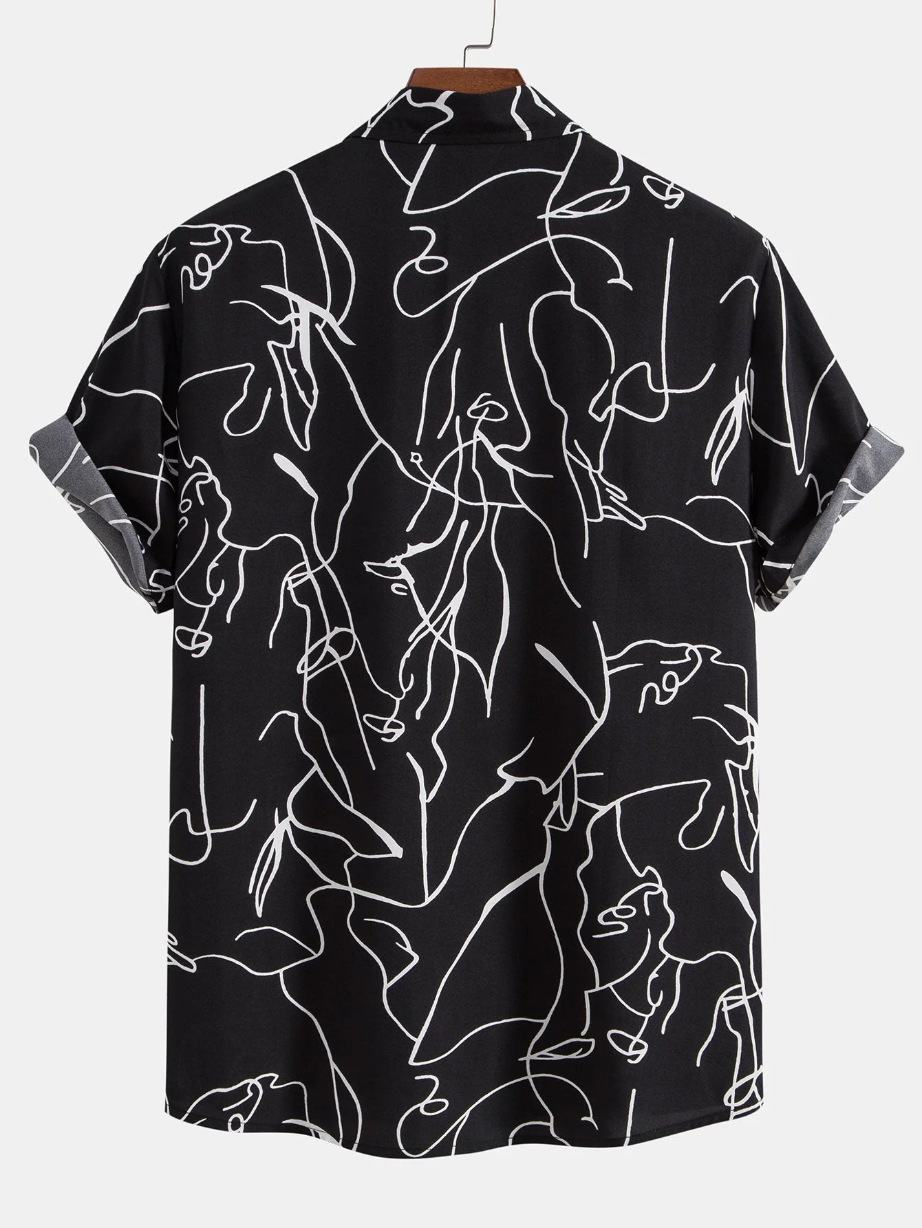 Alejandro® | Abstract Line Print Buttton Up Shirt - Image 2