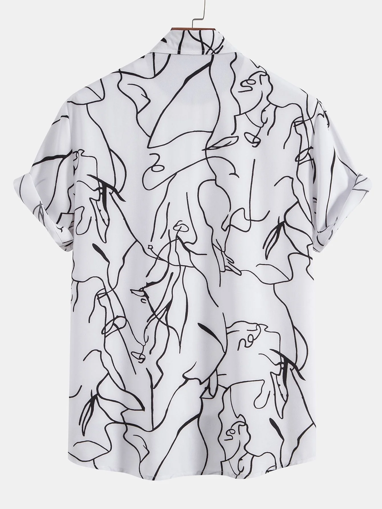 Alejandro® | Abstract Line Print Buttton Up Shirt - Image 4