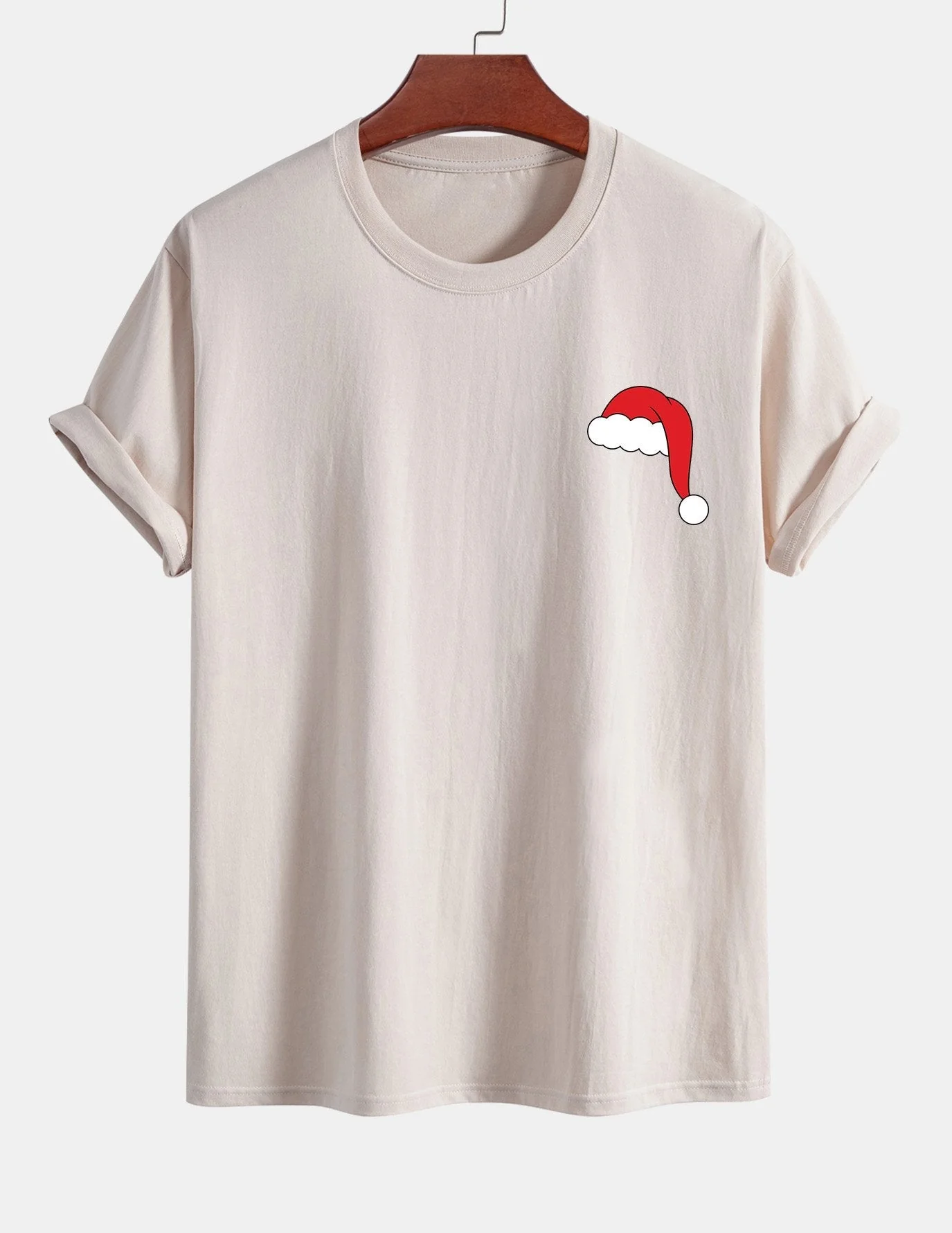 Alejandro® | Santa Hat Print Cotton T-Shirt - Image 10