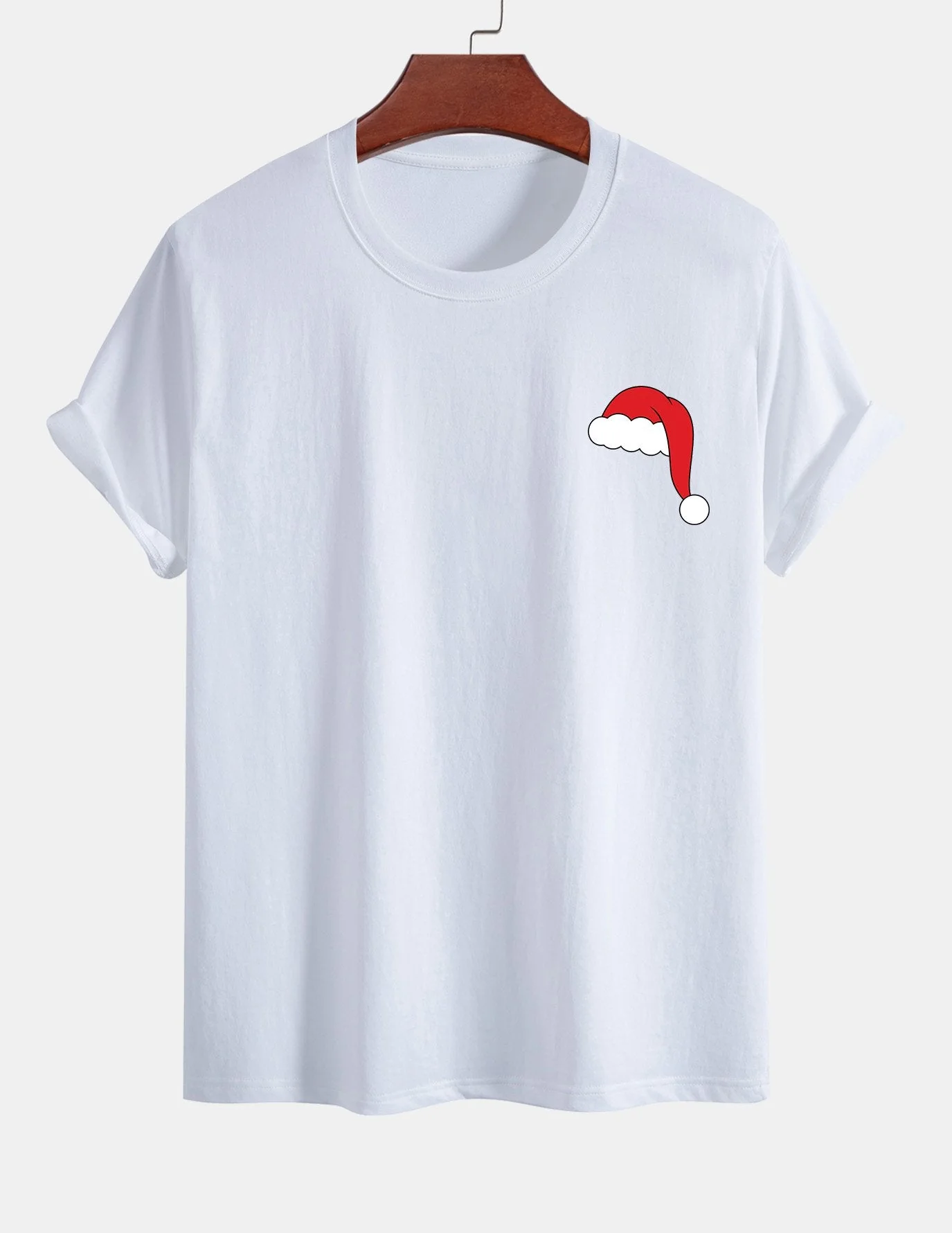 Alejandro® | Santa Hat Print Cotton T-Shirt - Image 11