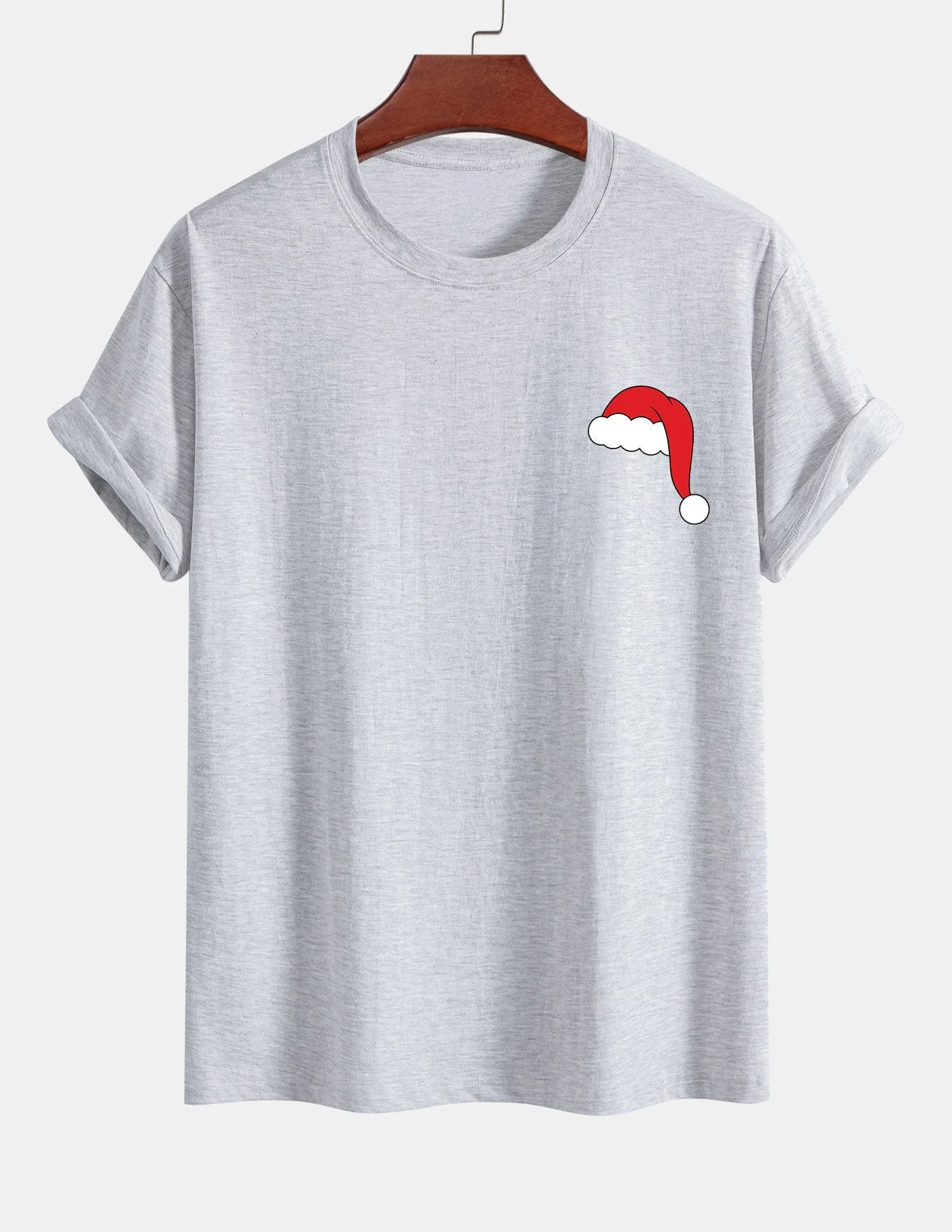 Alejandro® | Santa Hat Print Cotton T-Shirt - Image 13