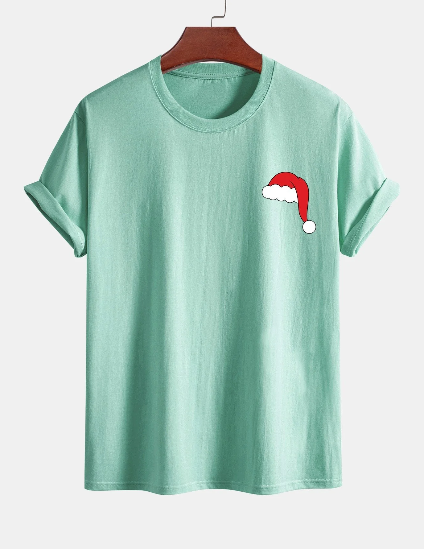 Alejandro® | Santa Hat Print Cotton T-Shirt - Image 14