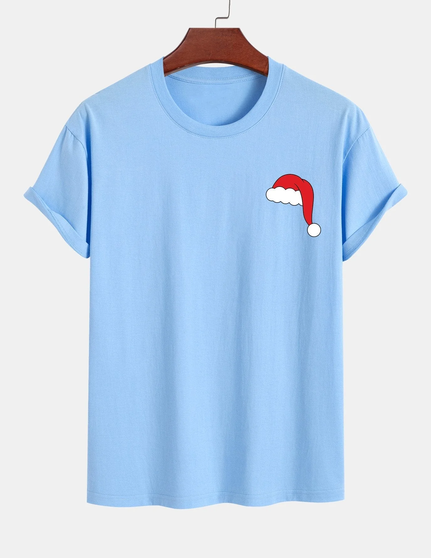 Alejandro® | Santa Hat Print Cotton T-Shirt - Image 15