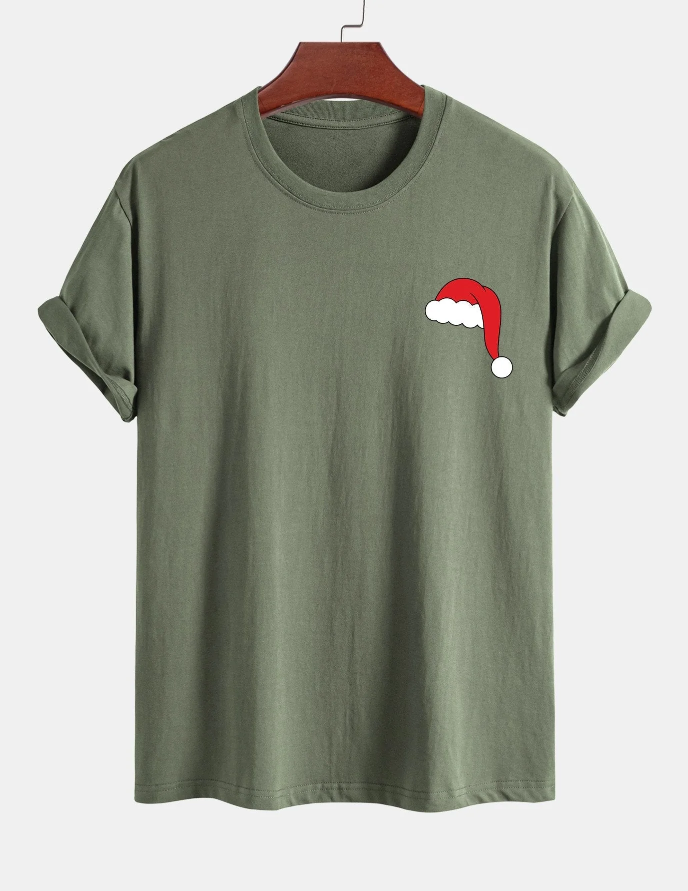 Alejandro® | Santa Hat Print Cotton T-Shirt - Image 16