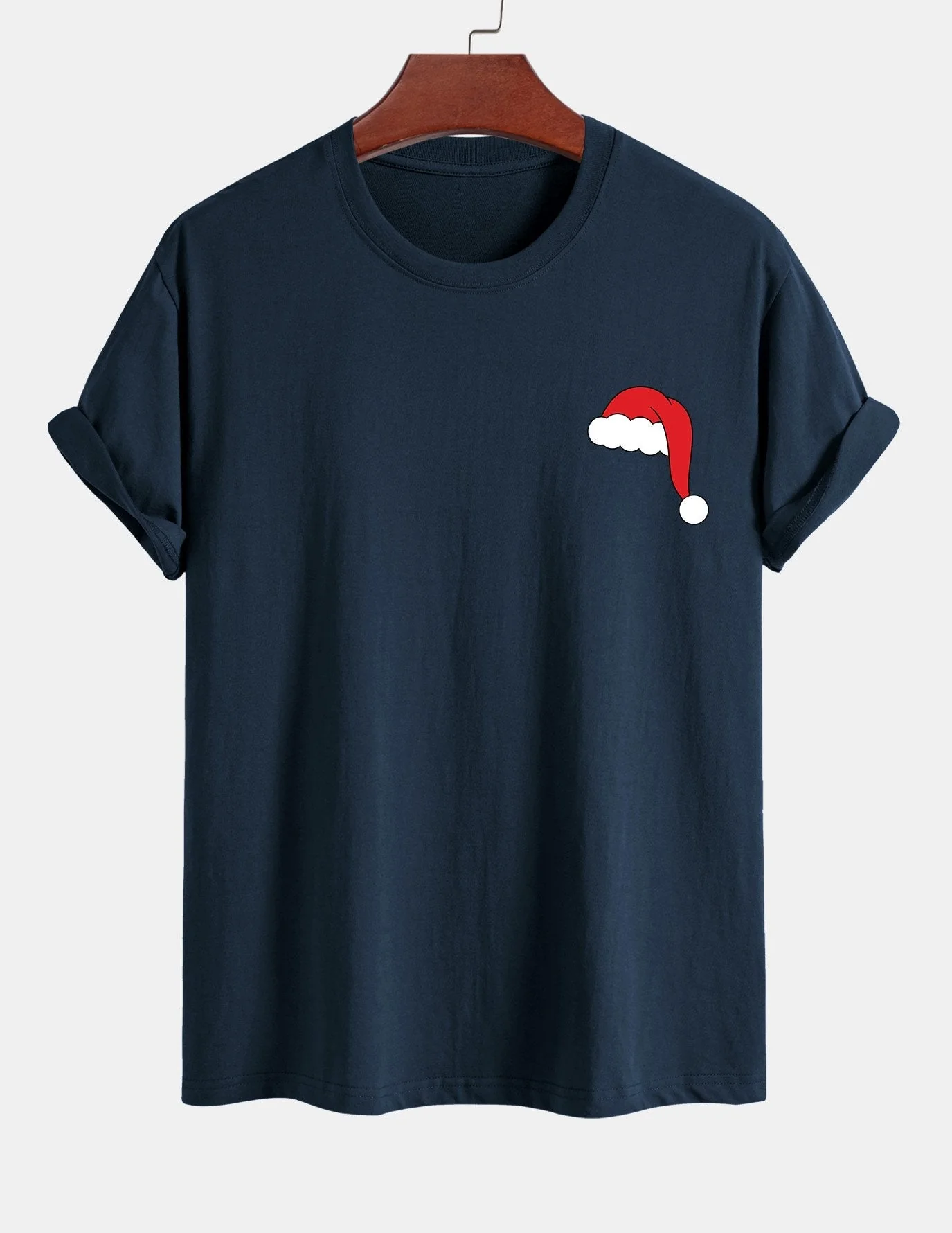 Alejandro® | Santa Hat Print Cotton T-Shirt - Image 3