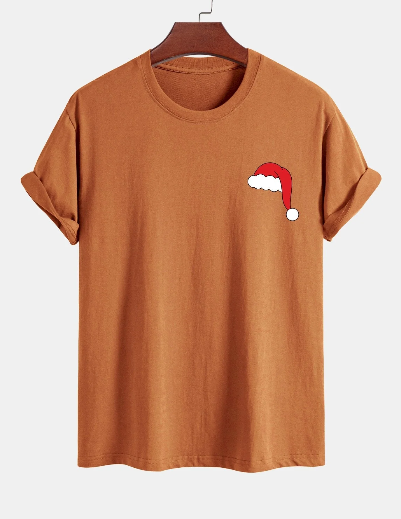 Alejandro® | Santa Hat Print Cotton T-Shirt - Image 4