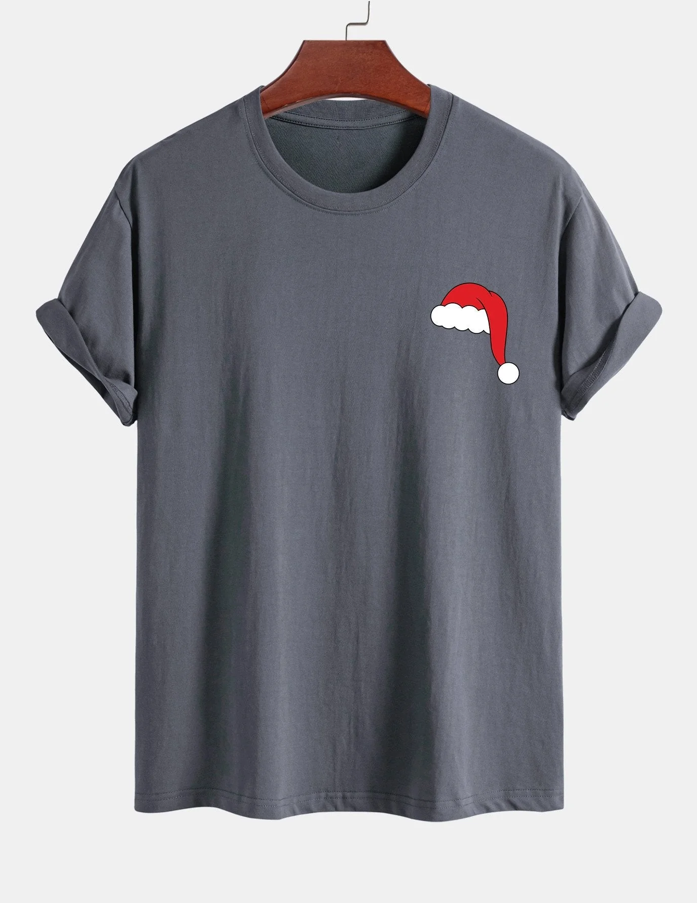 Alejandro® | Santa Hat Print Cotton T-Shirt - Image 5