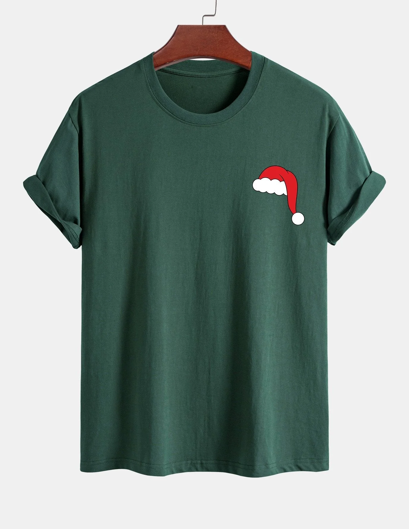 Alejandro® | Santa Hat Print Cotton T-Shirt - Image 6