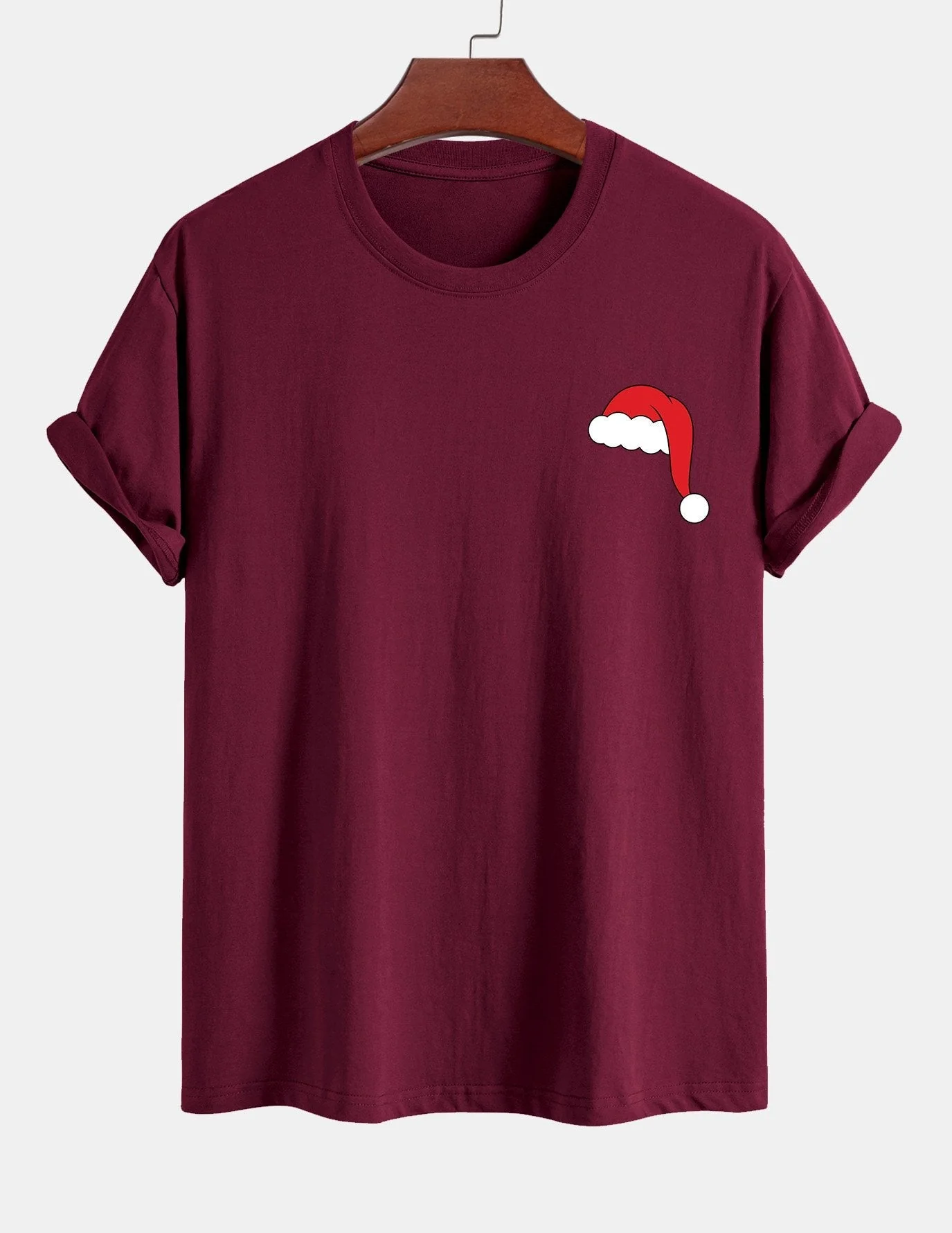 Alejandro® | Santa Hat Print Cotton T-Shirt - Image 7