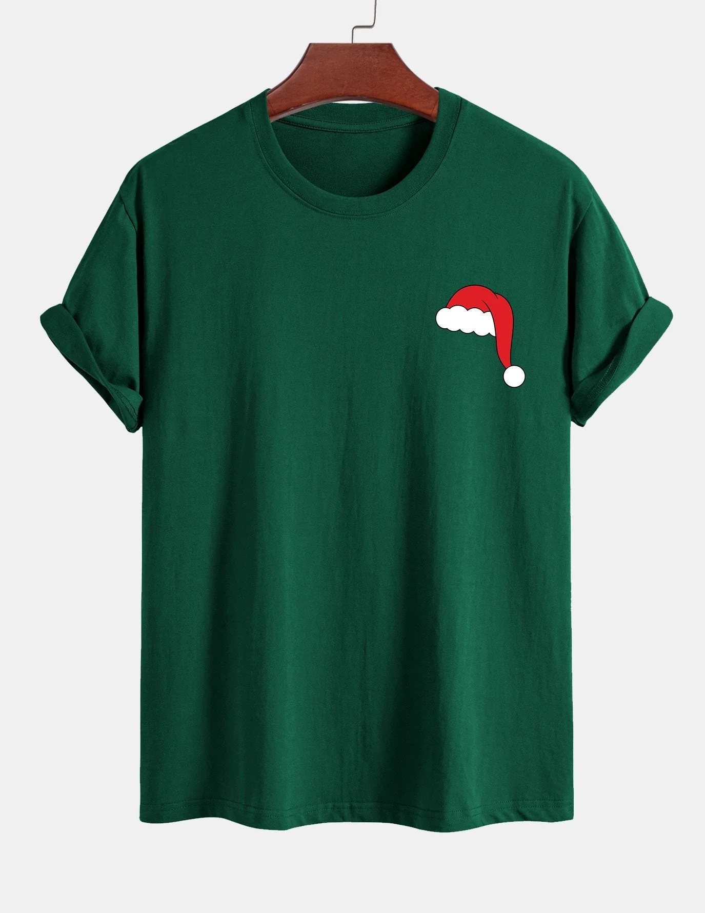 Alejandro® | Santa Hat Print Cotton T-Shirt - Image 8