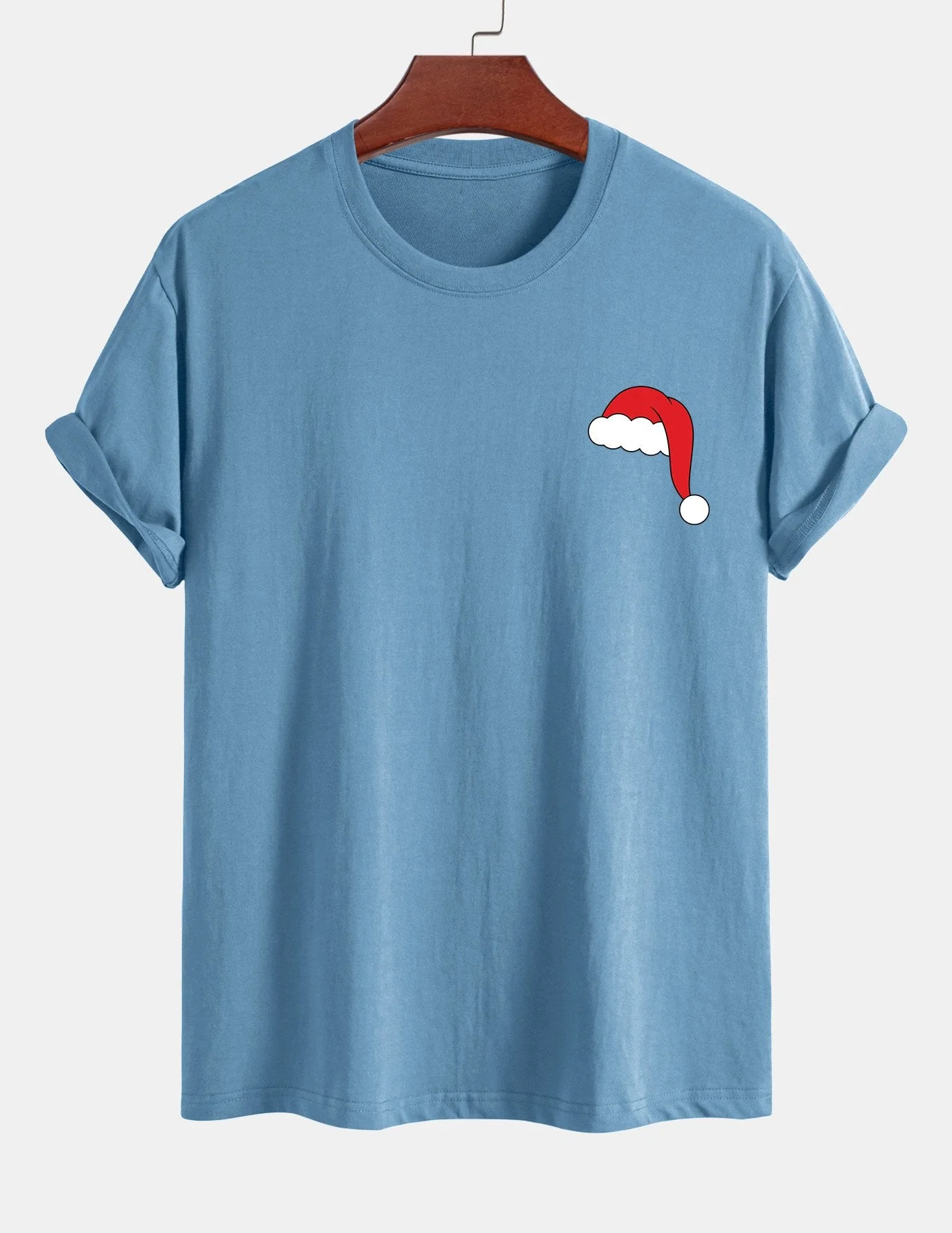 Alejandro® | Santa Hat Print Cotton T-Shirt - Image 9