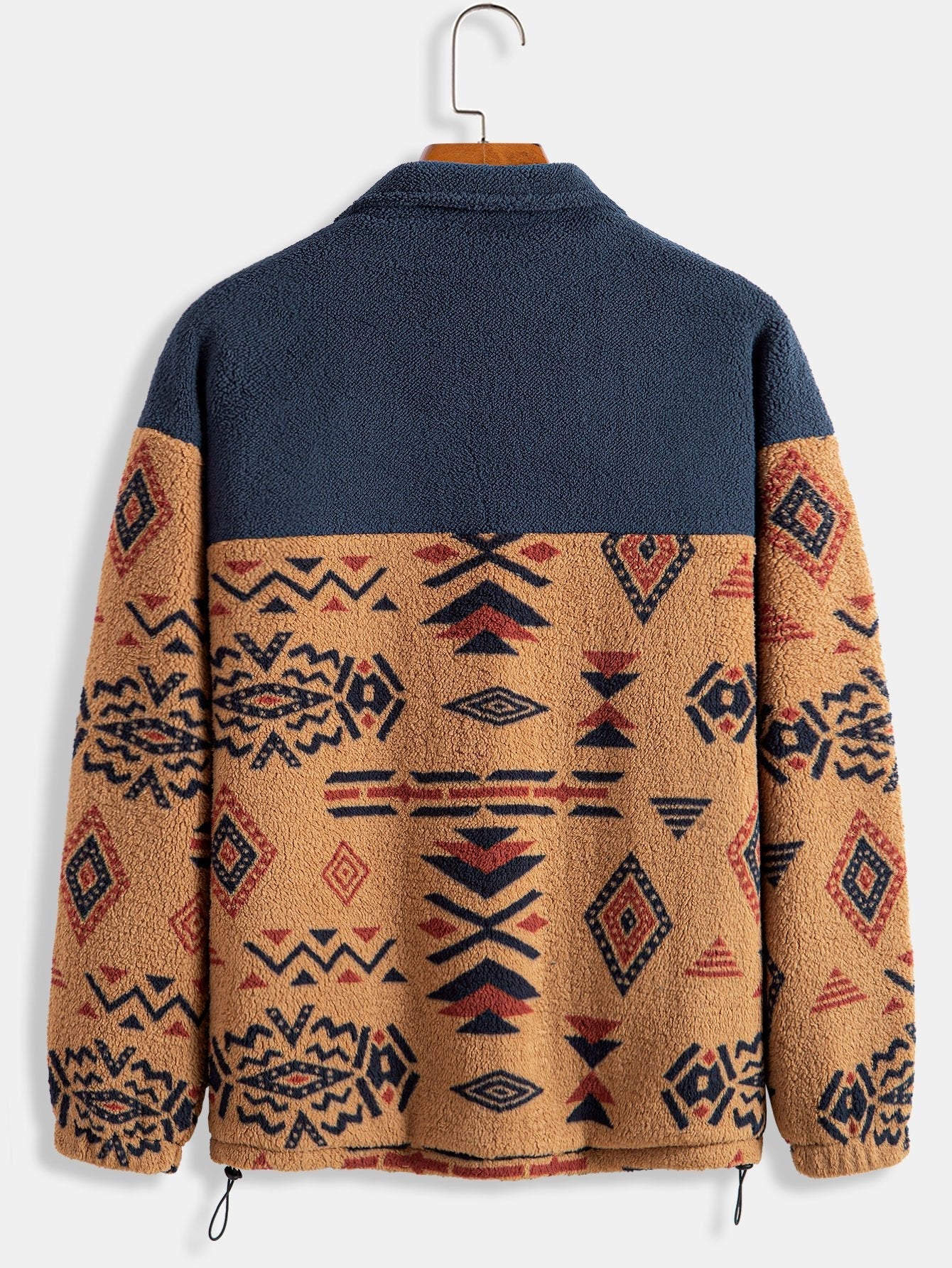 Alejandro | Aztec Print Patchwork Teddy Fleece Coat - Image 11