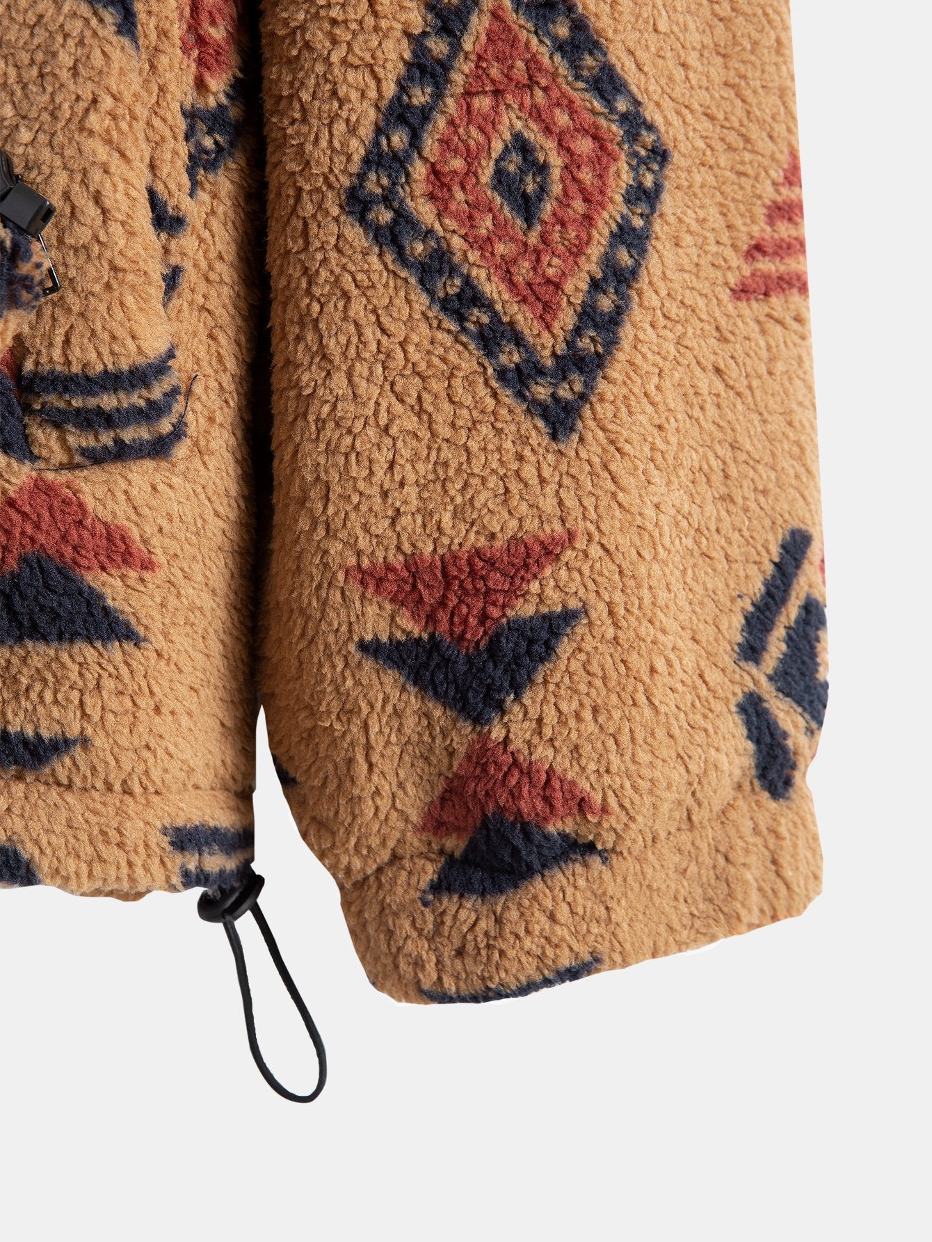Alejandro | Aztec Print Patchwork Teddy Fleece Coat - Image 13