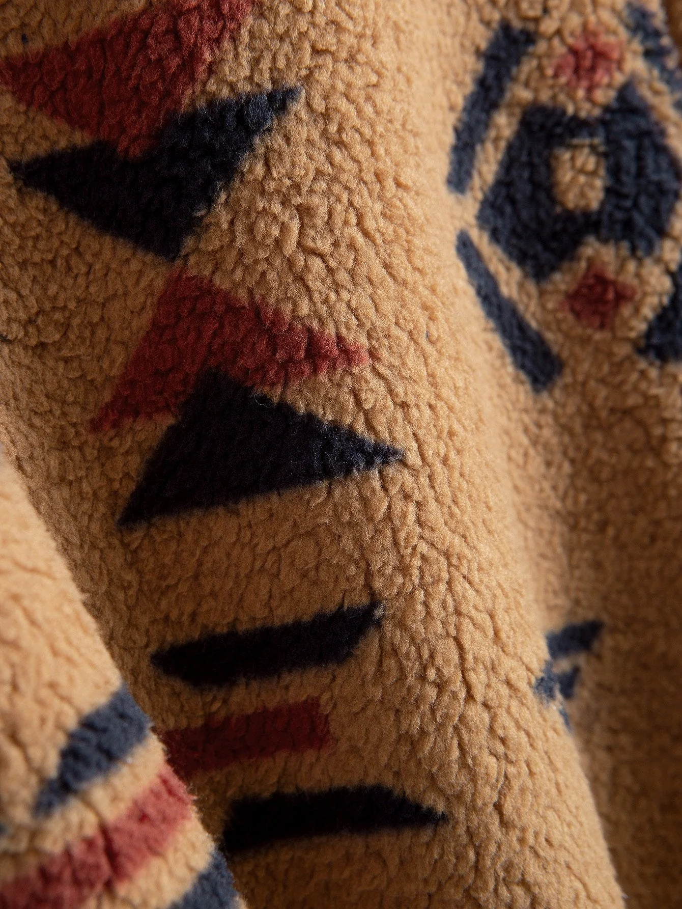 Alejandro | Aztec Print Patchwork Teddy Fleece Coat - Image 14