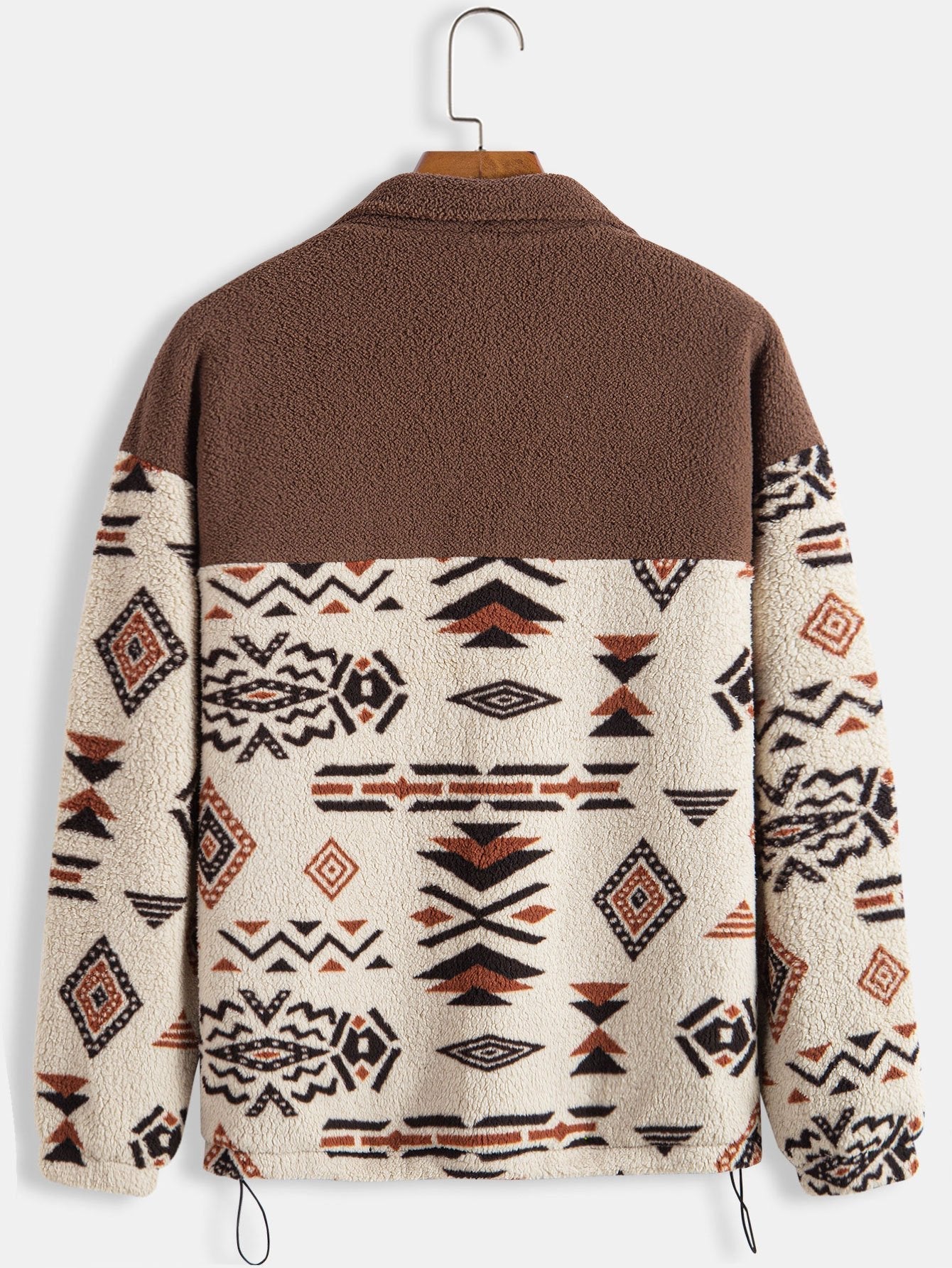 Alejandro | Aztec Print Patchwork Teddy Fleece Coat - Image 17