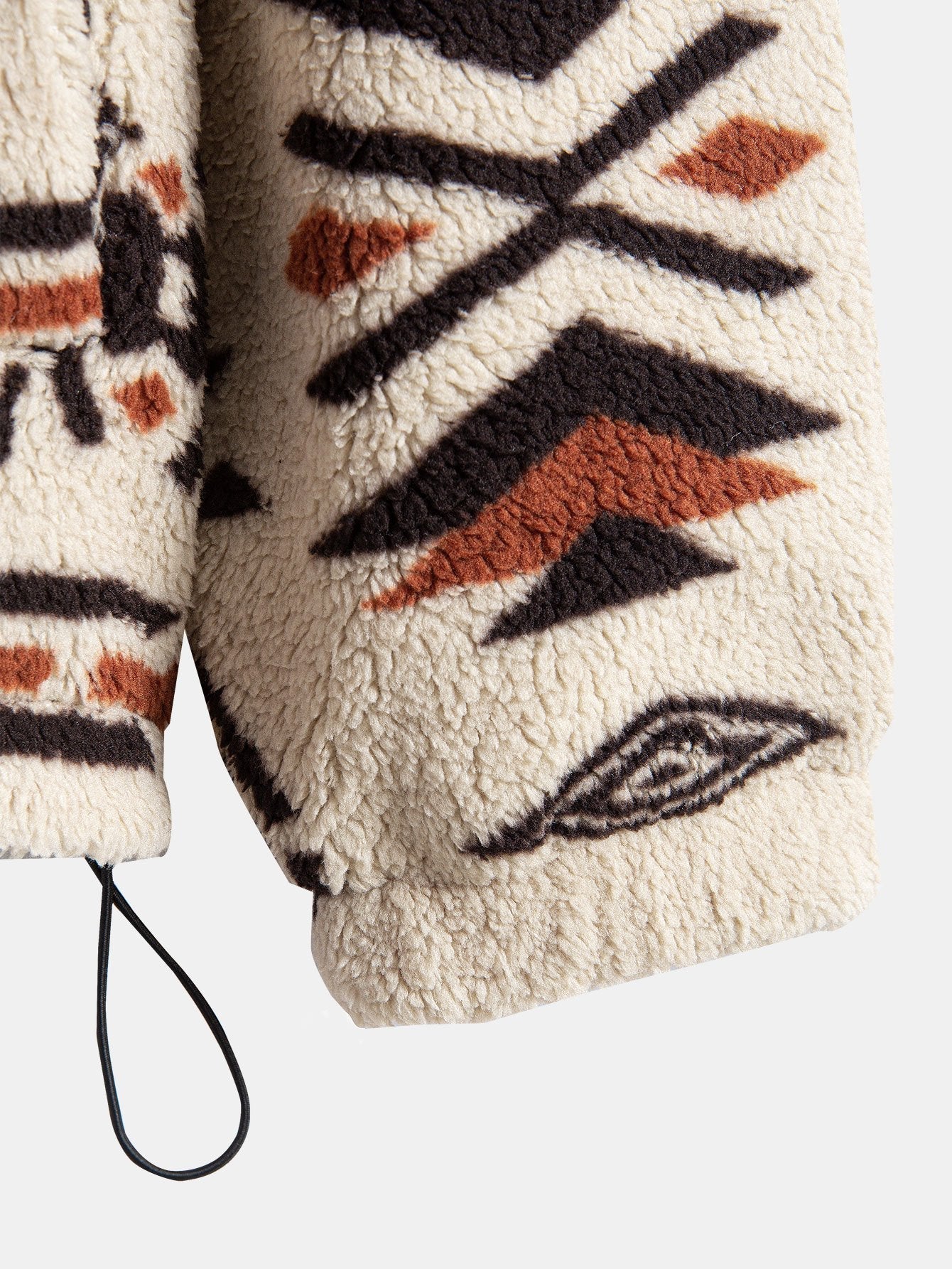 Alejandro | Aztec Print Patchwork Teddy Fleece Coat - Image 2