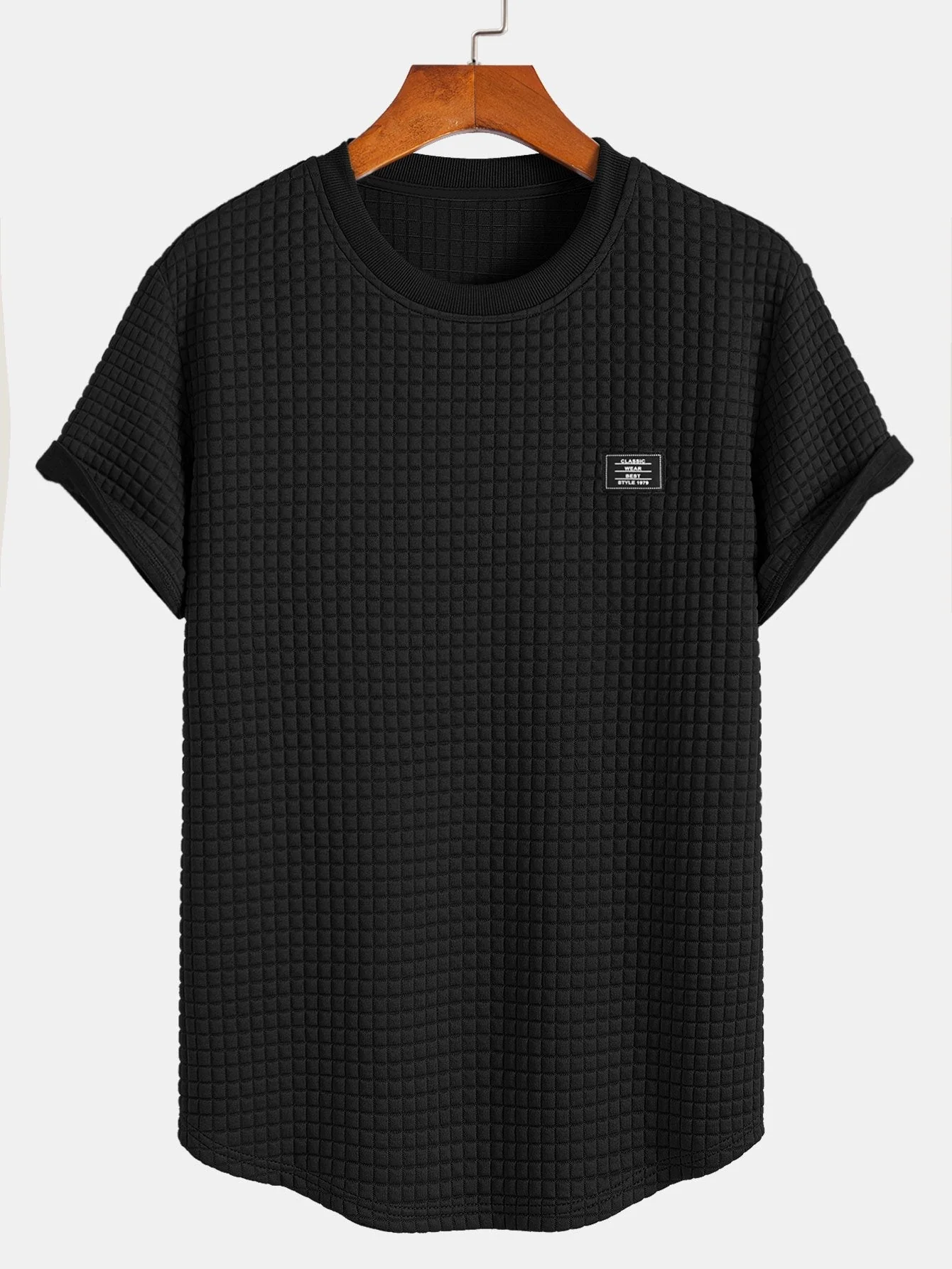 Alejo® | Short Sleeve Waffle Arc Hem T-Shirt & Jogger Pants - Image 3