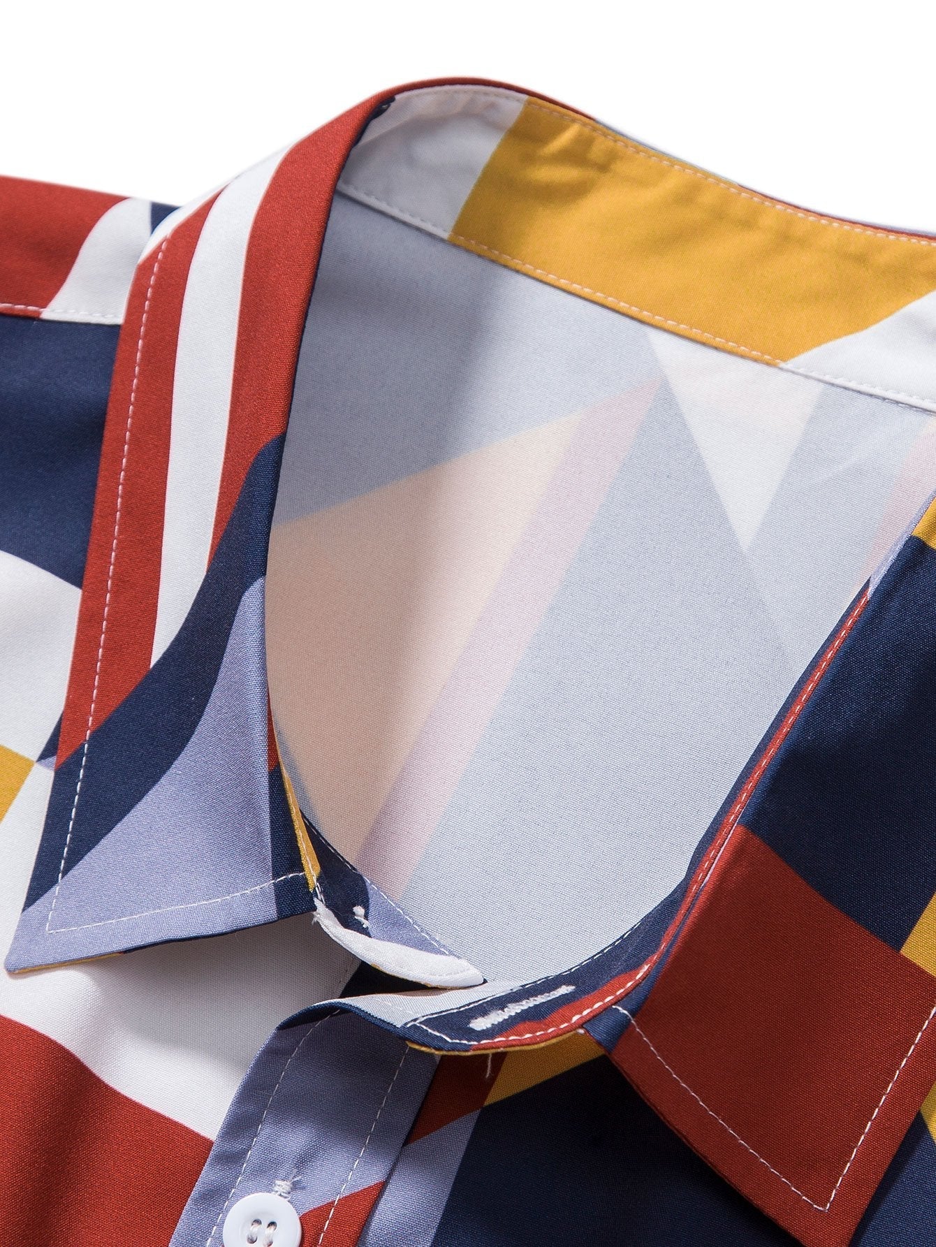 Alesio® | Geometric Print Button Up Shirt - Image 3