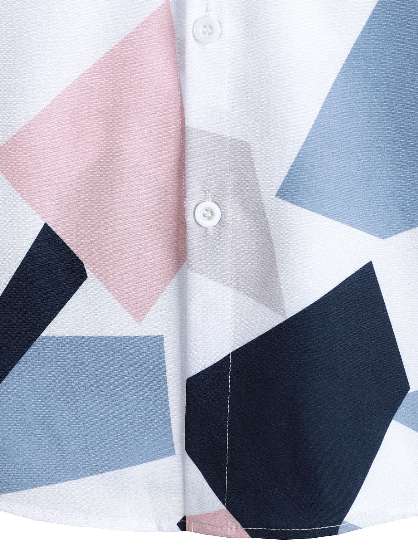 Alessander® | Geometric Print Button Up Shirt With Pocket - Image 3