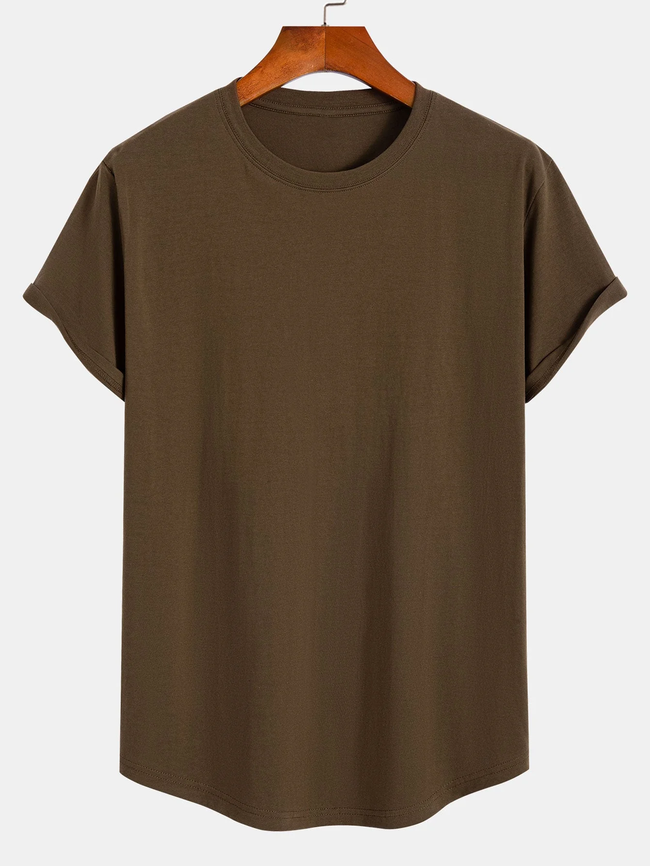 Alex® | Basic Cotton Arc Hem T-Shirt - Image 9