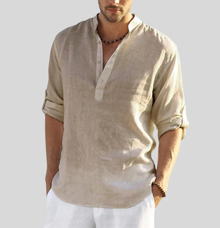 Alexander® | Elegant Linen Shirt With Collar - Image 2