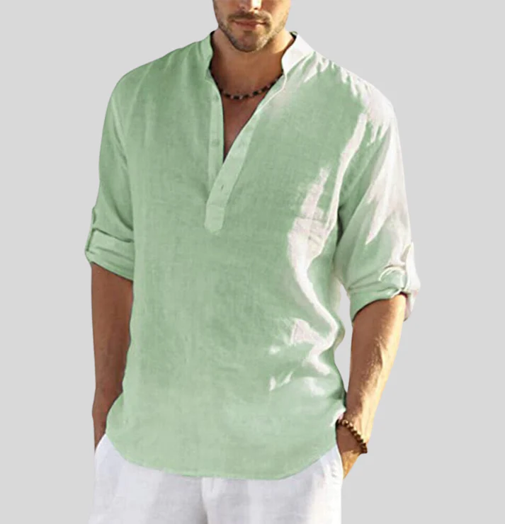 Alexander® | Elegant Linen Shirt With Collar - Image 4