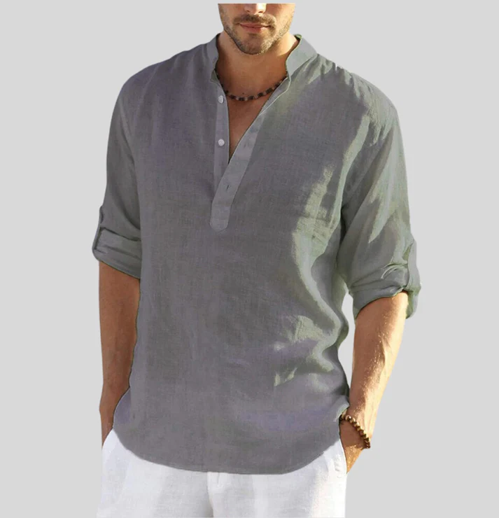 Alexander® | Elegant Linen Shirt With Collar - Image 6