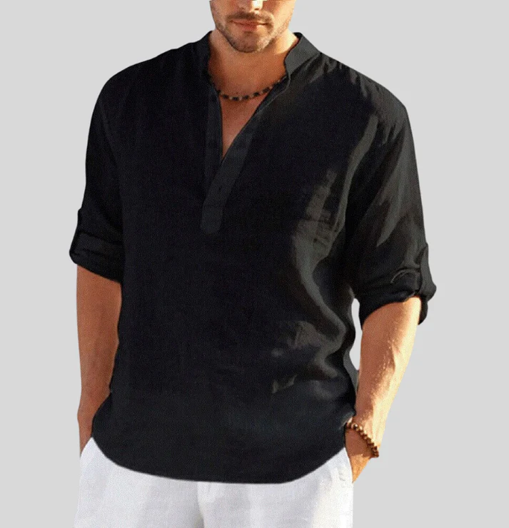 Alexander® | Elegant Linen Shirt With Collar - Image 7