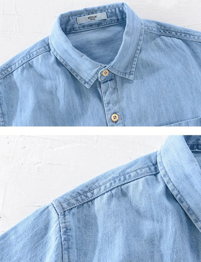 Alexander | Short Sleeved Denim Shirt - Image 12