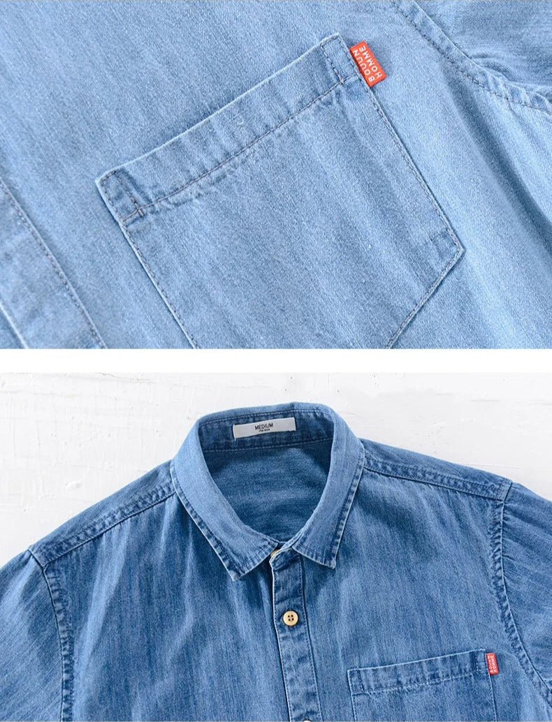 Alexander | Short Sleeved Denim Shirt - Image 13
