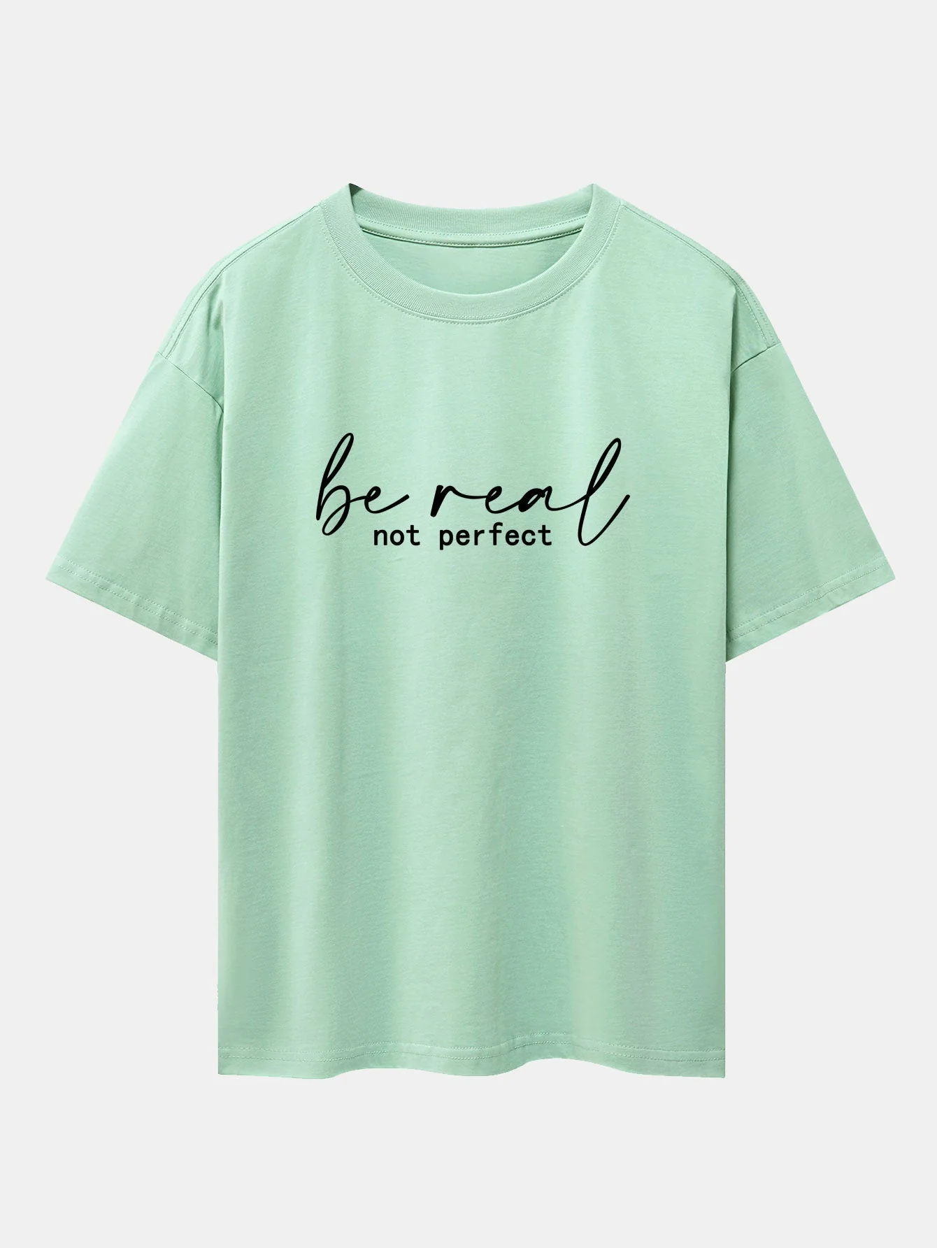 Alexei® | Be Real Not Perfect Print Drop Shoulder Oversize T-Shirt - Image 11