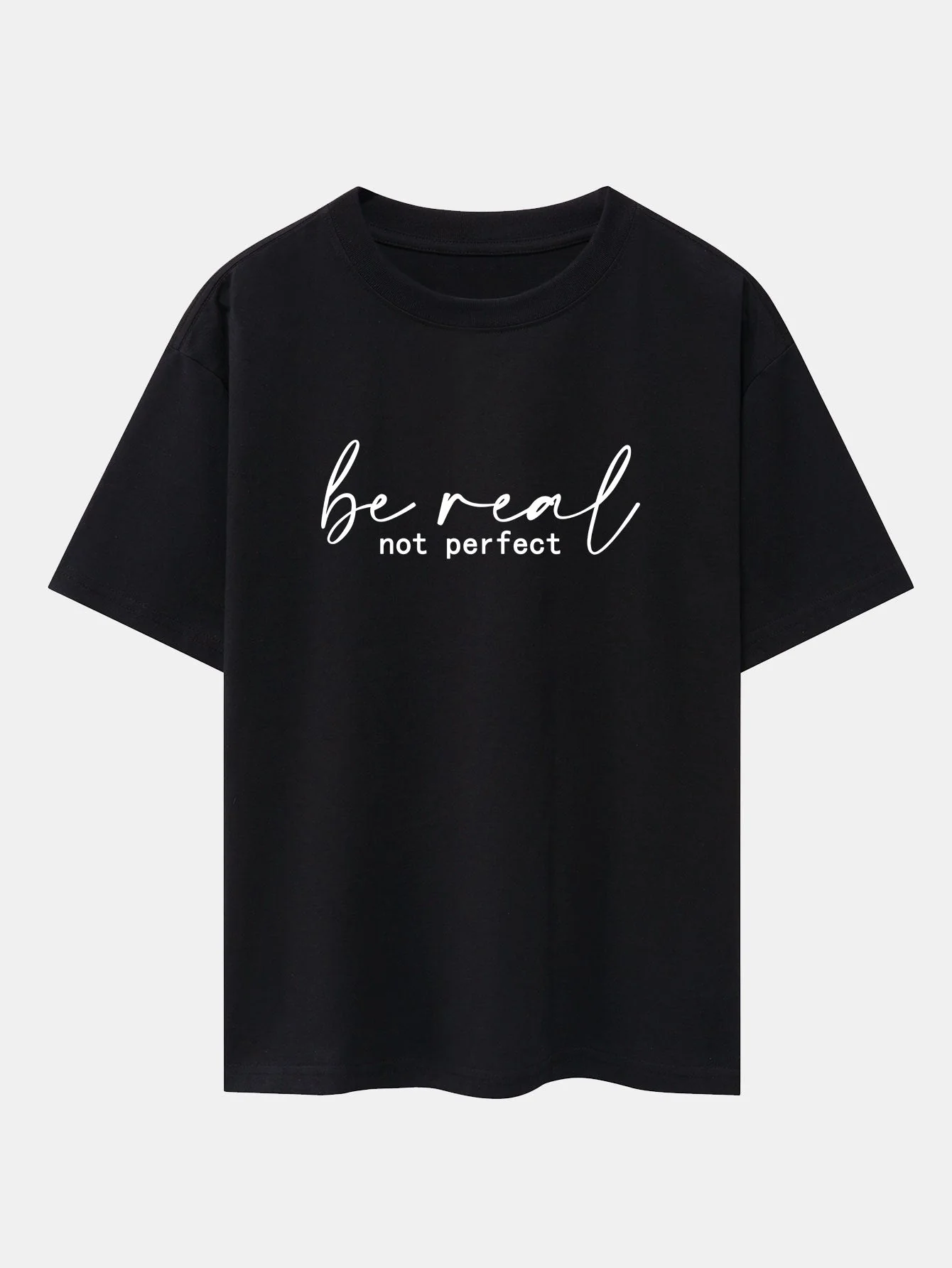 Alexei® | Be Real Not Perfect Print Drop Shoulder Oversize T-Shirt - Image 2