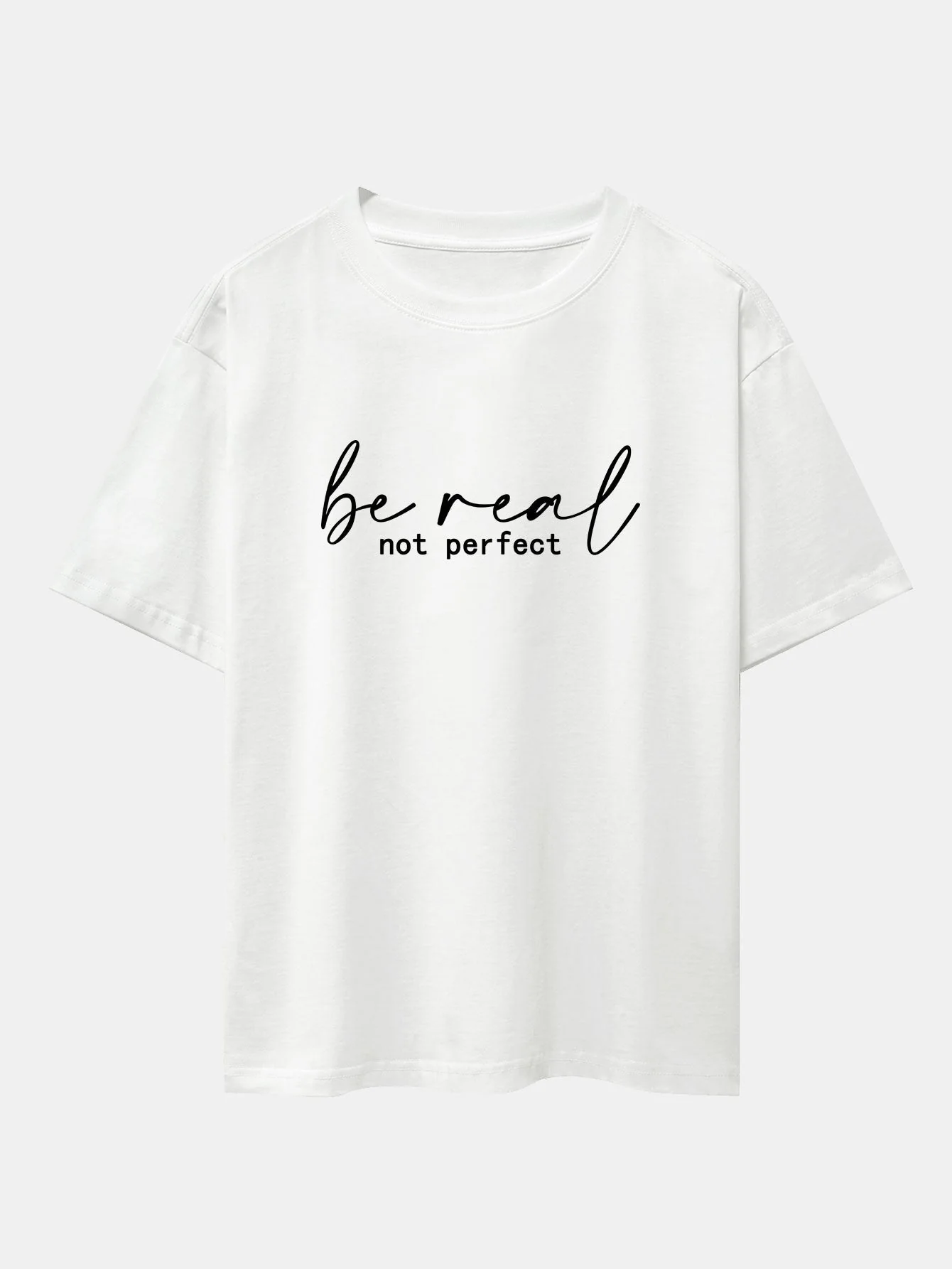 Alexei® | Be Real Not Perfect Print Drop Shoulder Oversize T-Shirt - Image 3
