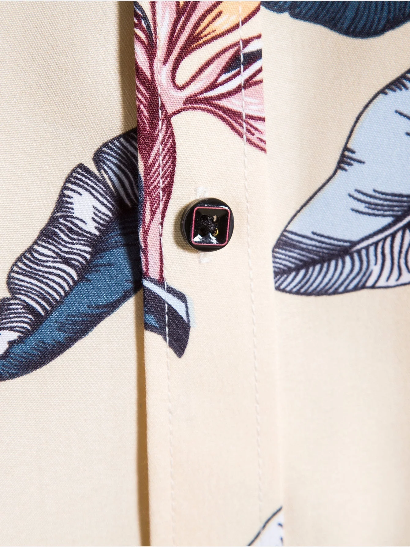 Alexei® | Tropical Plants Print Button Up Shirt - Image 4