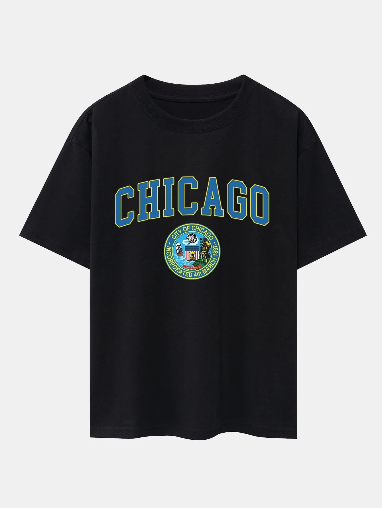 Alexis® | Chicago Coat Of Arms Print Drop Shoulder Oversize T-Shirt - Image 2