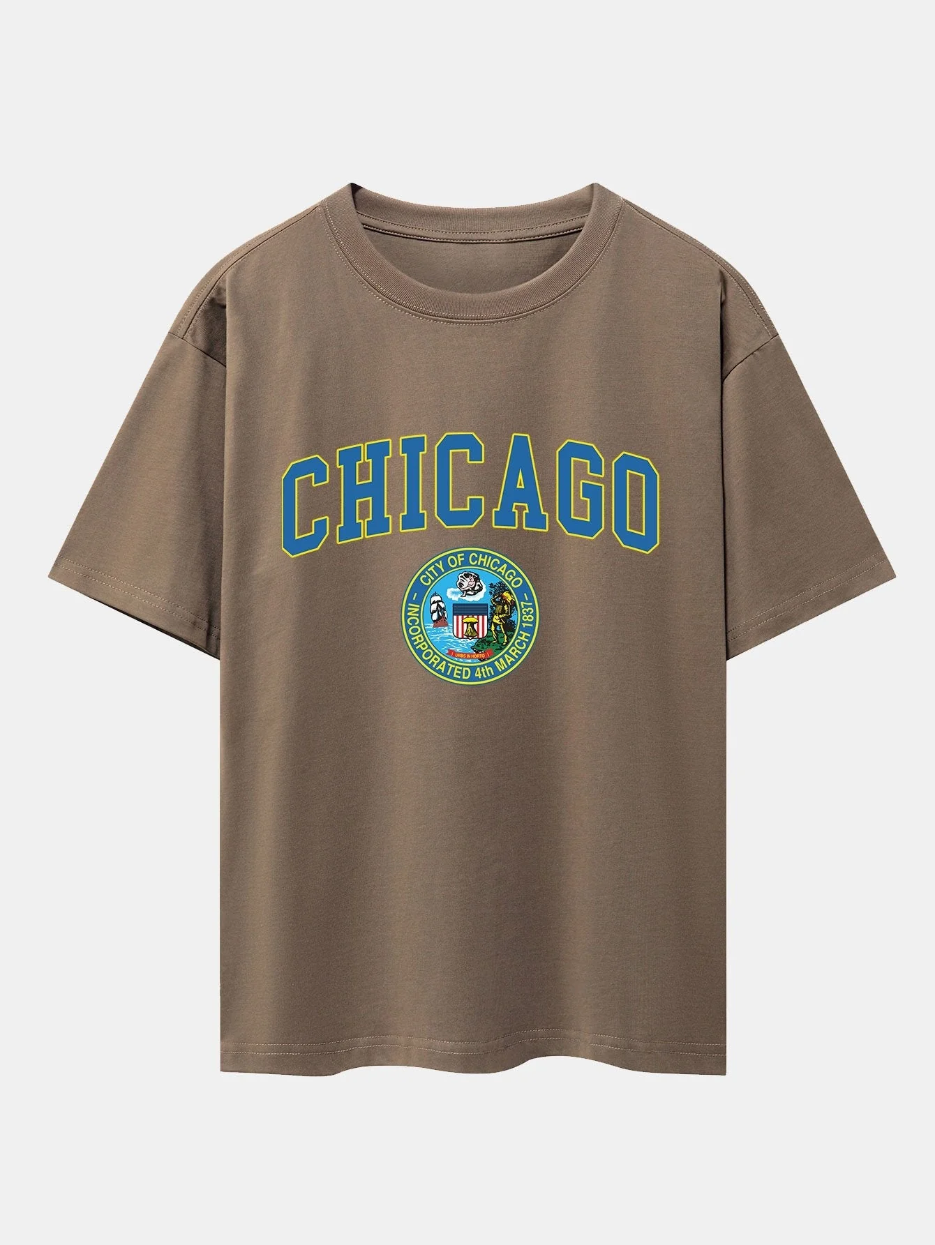 Alexis® | Chicago Coat Of Arms Print Drop Shoulder Oversize T-Shirt - Image 5