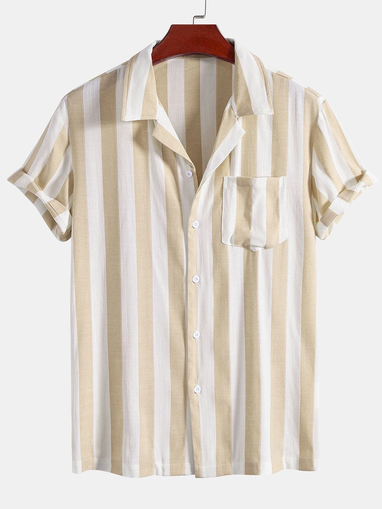 Alfio® | Striped Cuban Collar Shirt - Image 3