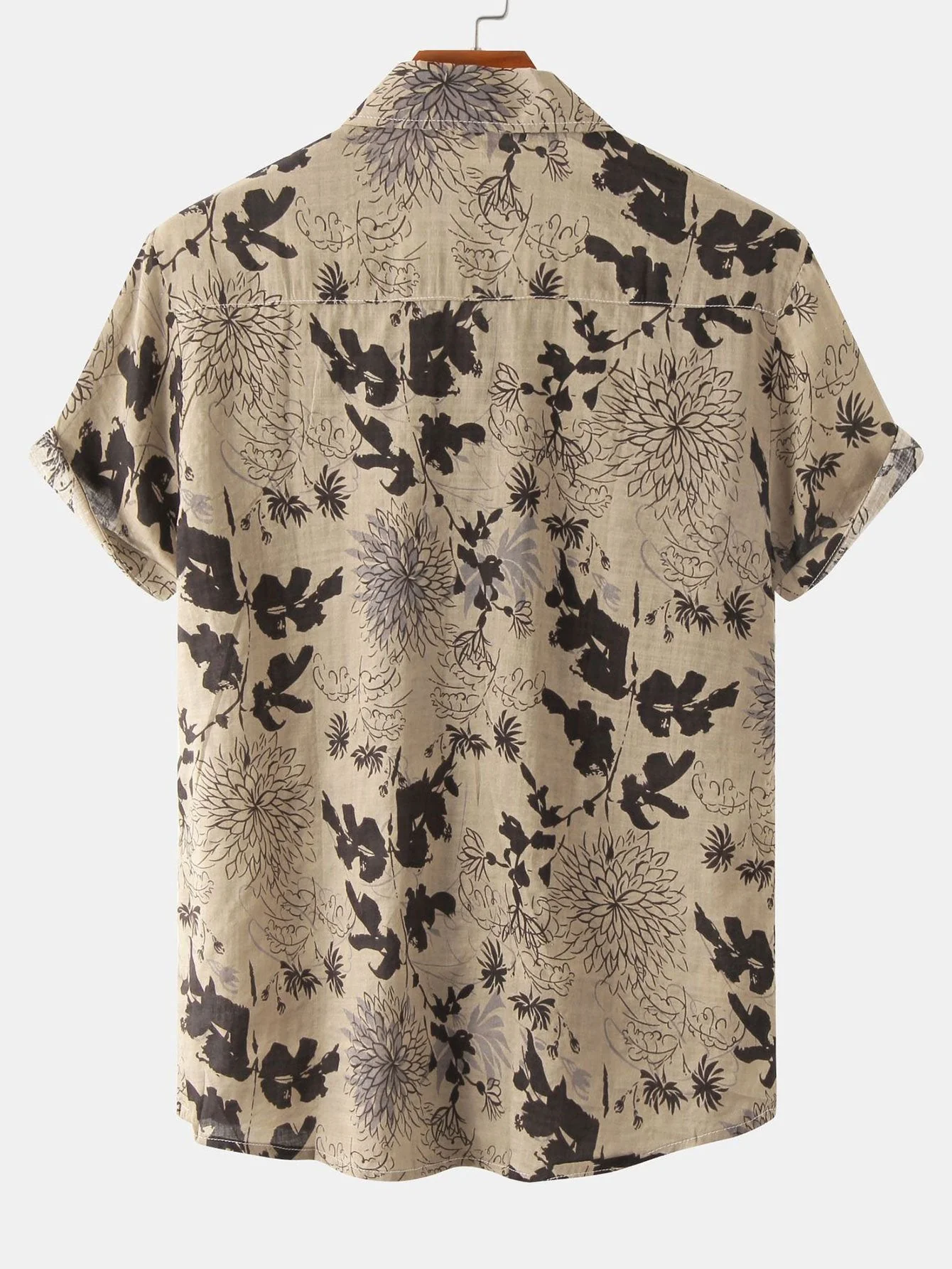 Alfonse® | Ink Floral Print Button Up Shirt - Image 2