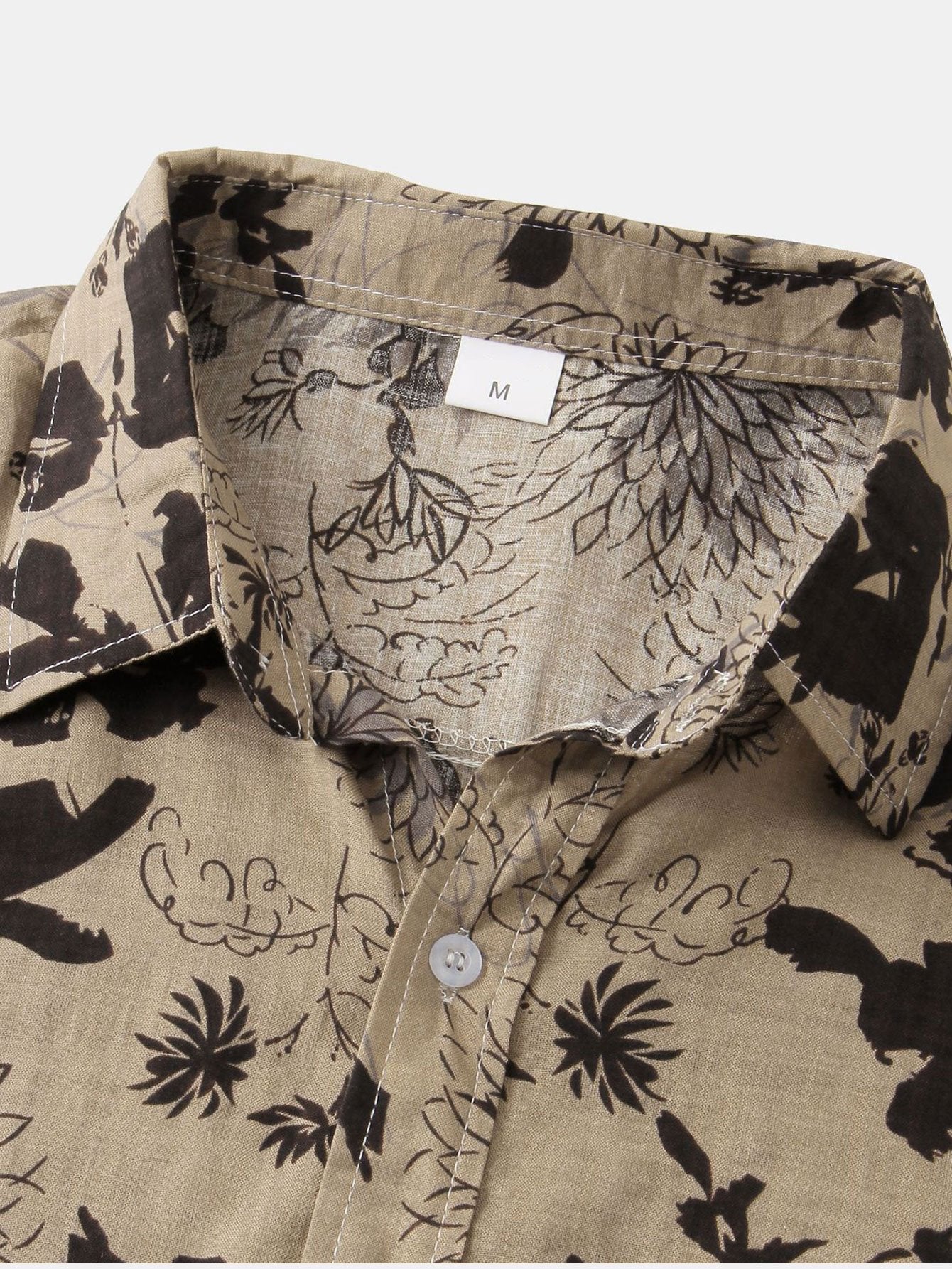Alfonse® | Ink Floral Print Button Up Shirt - Image 3
