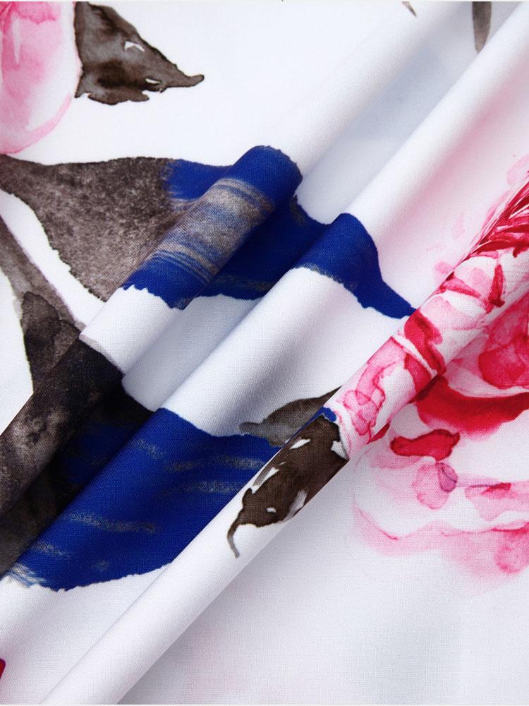 Alfredo® | Red Rose Print Revere Shirt - Image 7