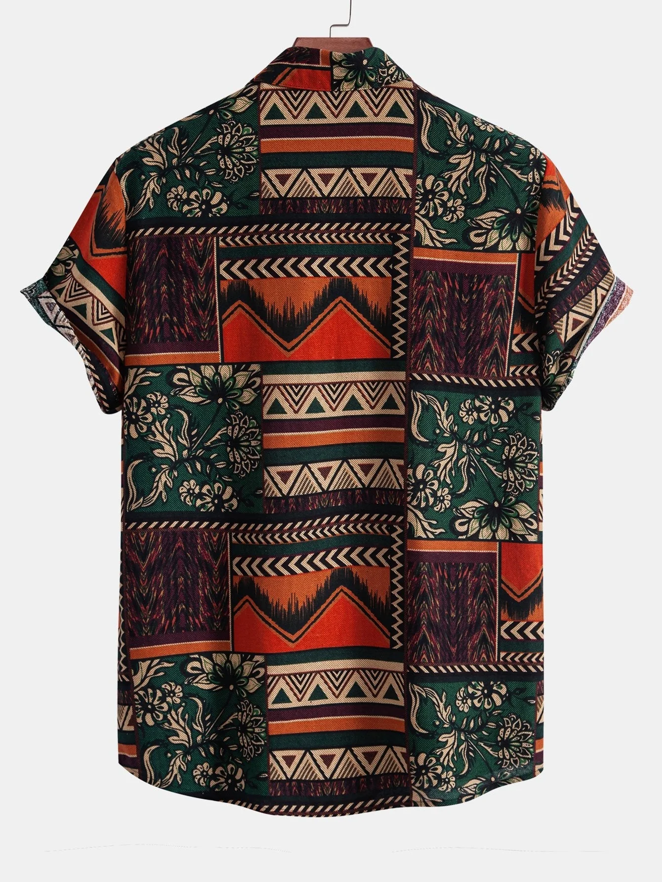 Alfy® | Floral Geometric Patchwork Print Cotton Shirt - Image 2