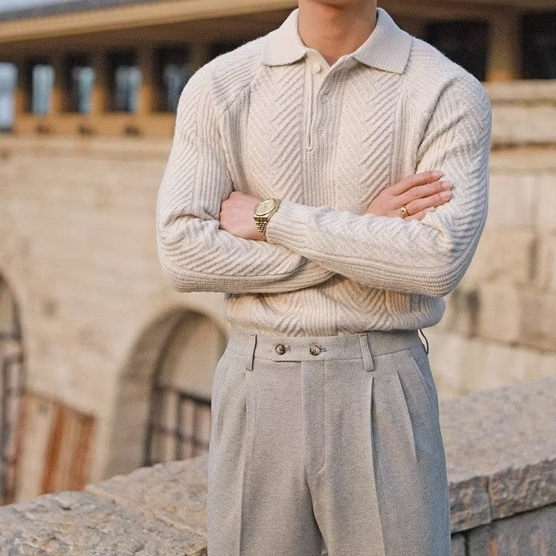 Allon® | ASAN Old Money Knit Textured Polo - Image 3
