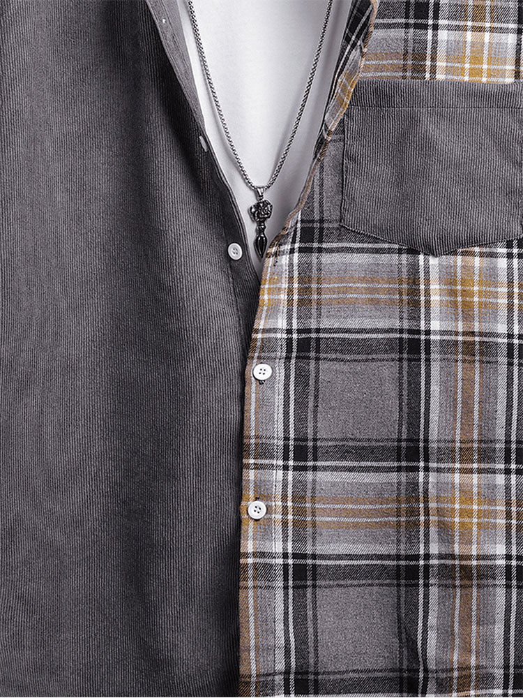 Allyn® | Corduroy Check Patchwork Shirt - Image 3